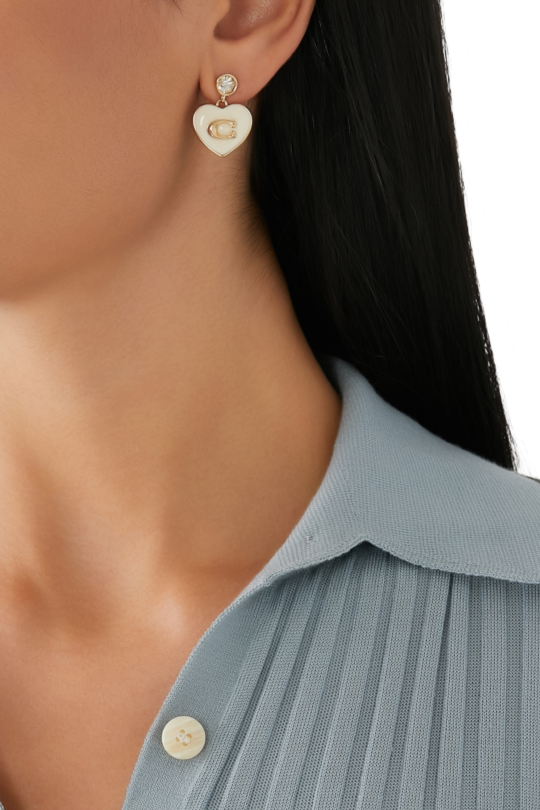 Crystal Heart Drop Earrings