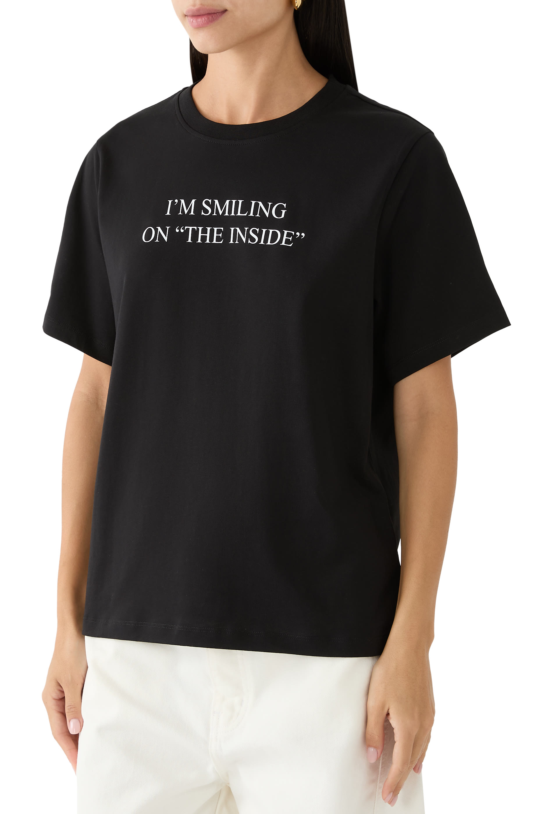  I'm Smiling On The Inside Slogan T-Shirt