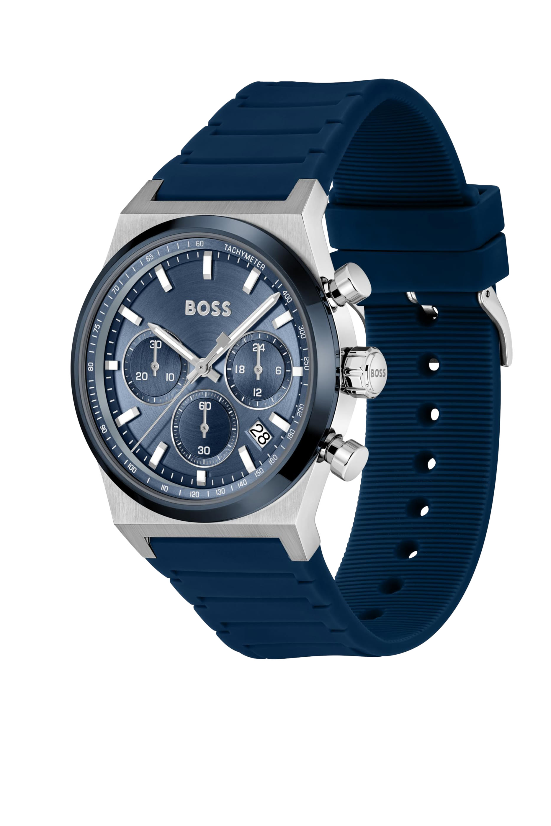 Candor Chrono Silicone-Strap Chronograph Watch