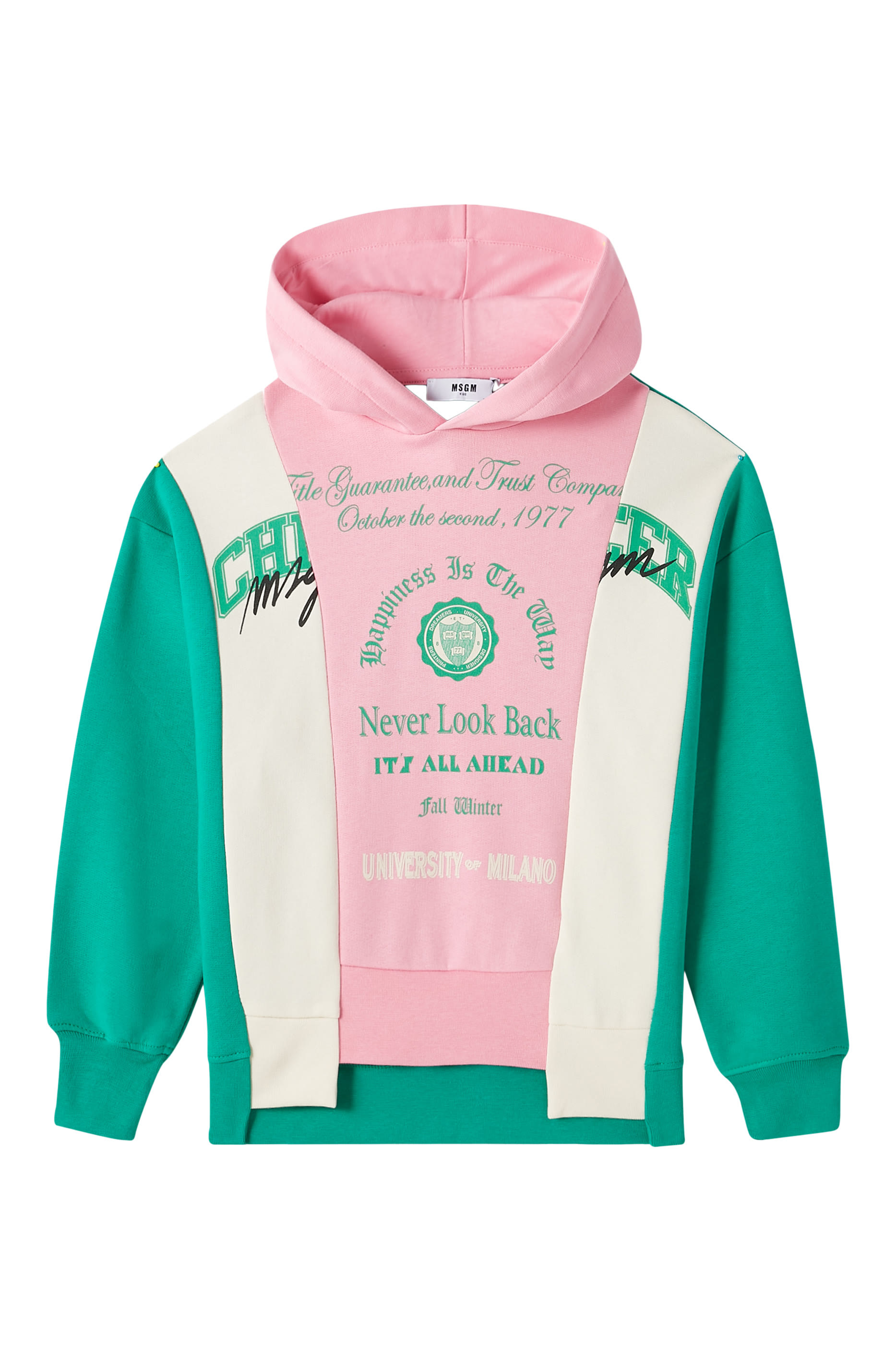 Kids Logo-Print Patchwork Hoodie