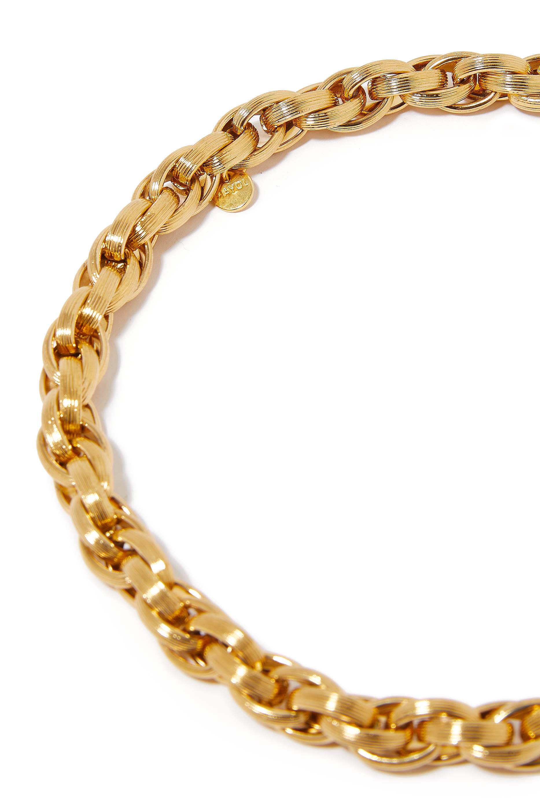 Sharp Dressed Man Necklace, 24k Gold-Plated Brass & Stainless Steel