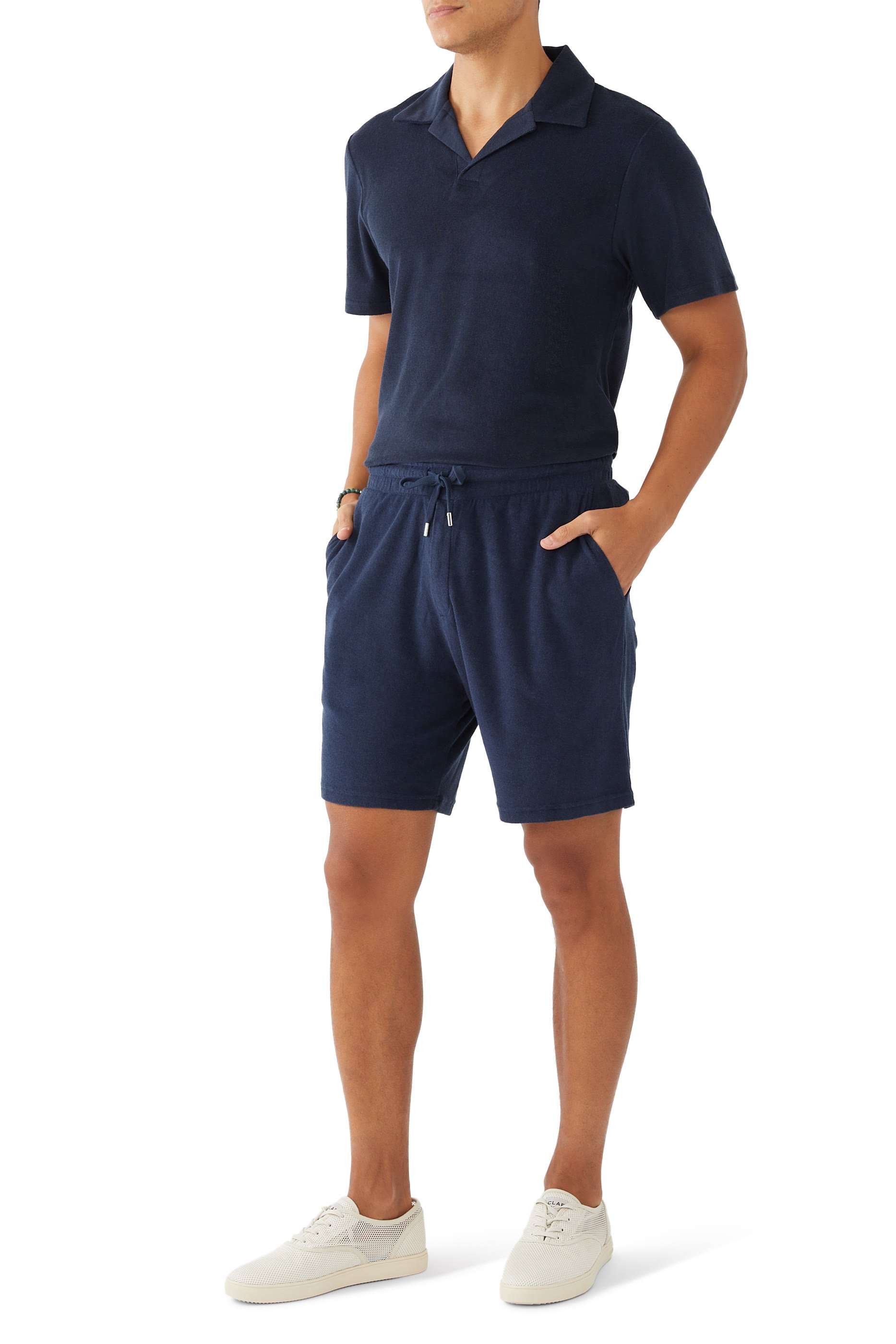 Augusto Terry Cotton Blend Shorts