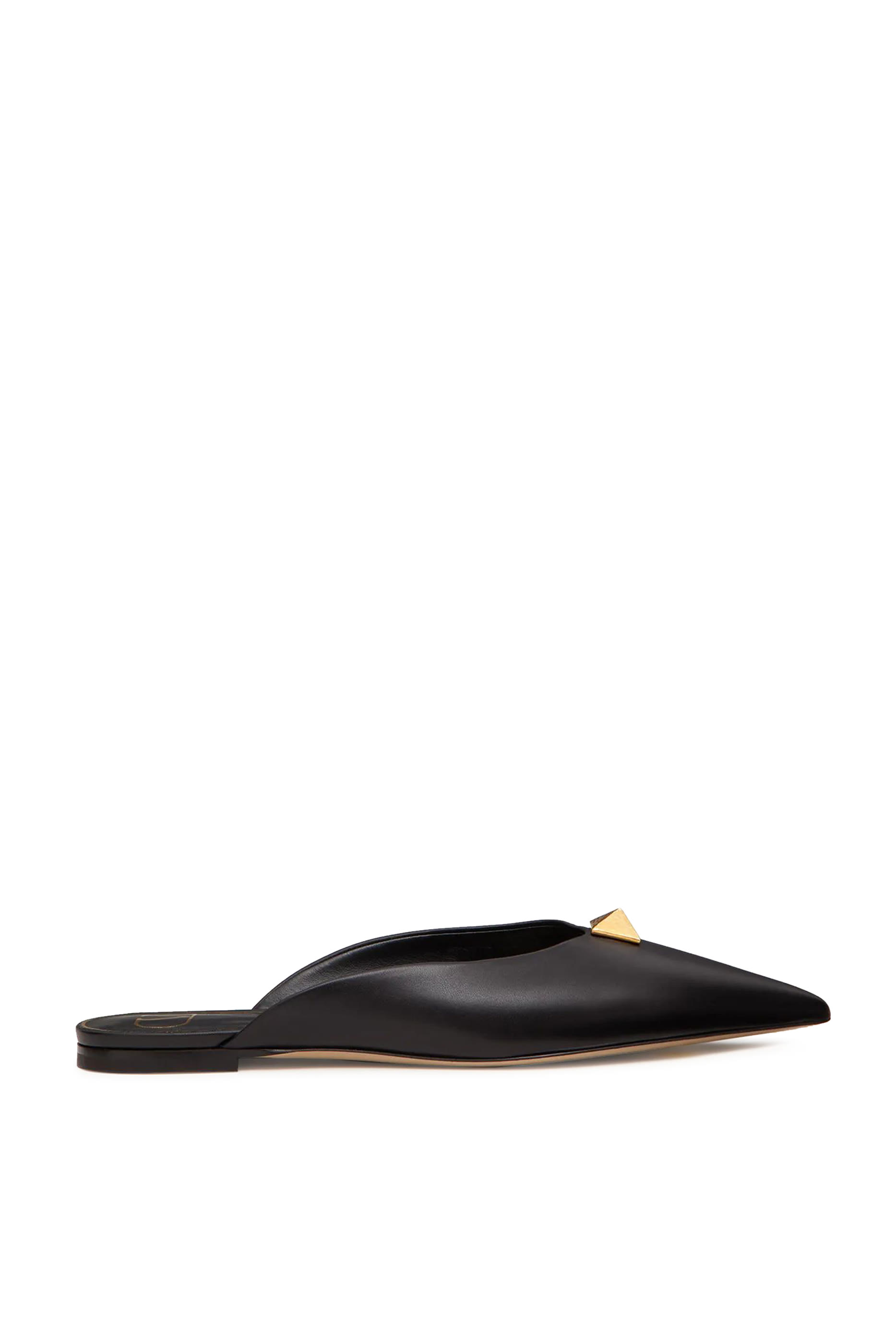 Upstud Flat Leather Mules
