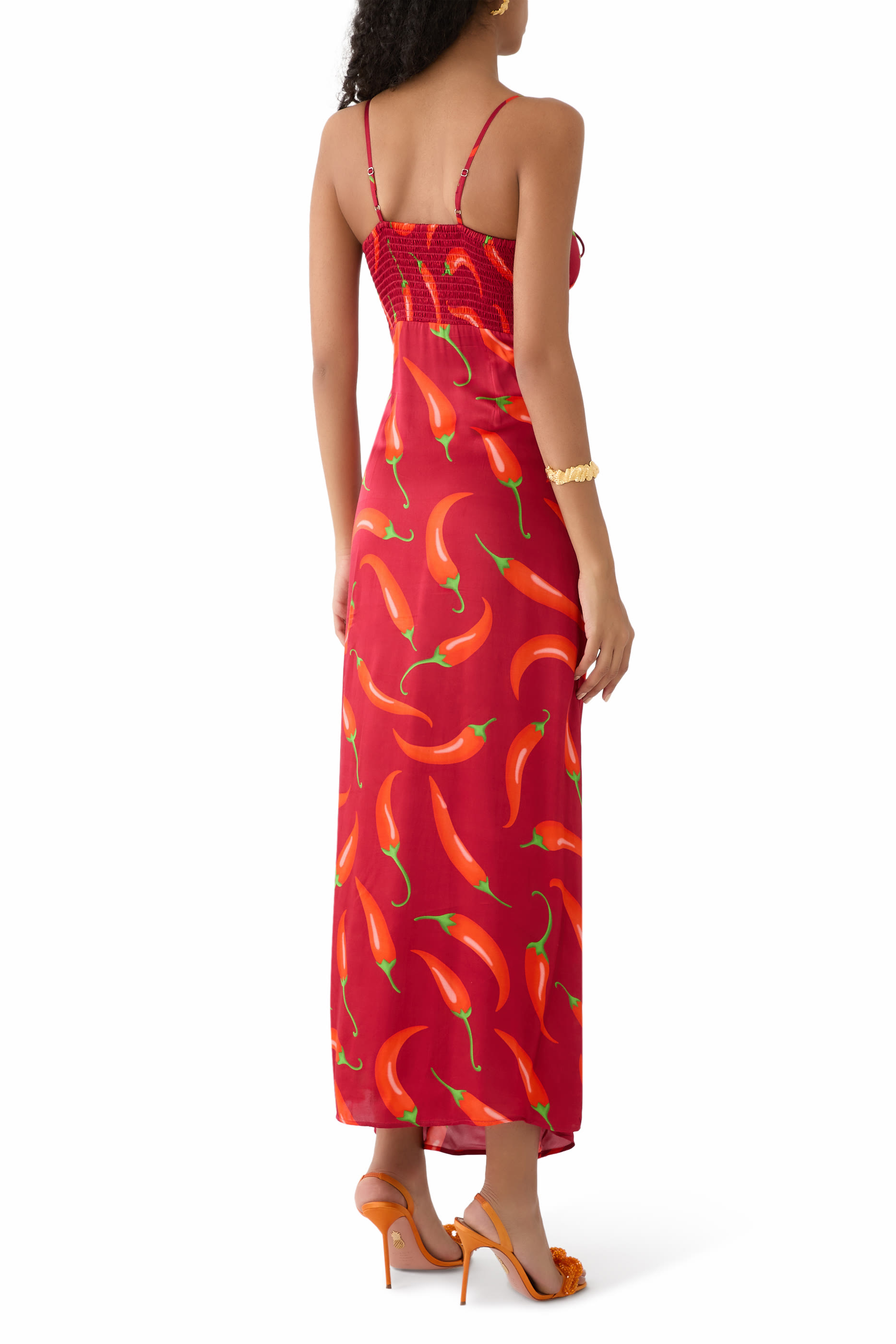 Chilli-Print Maxi Dress