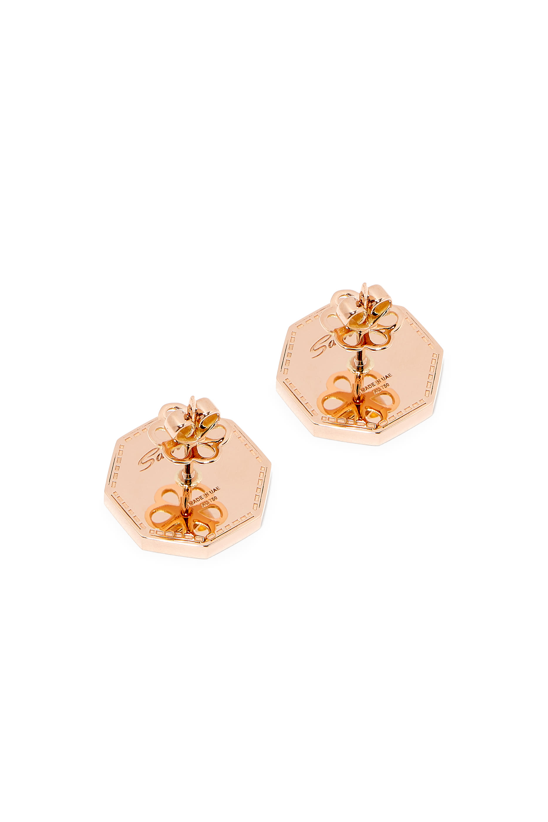 Classic Turath Large Earrings, 18k Rose Gold & Mother of Pearl