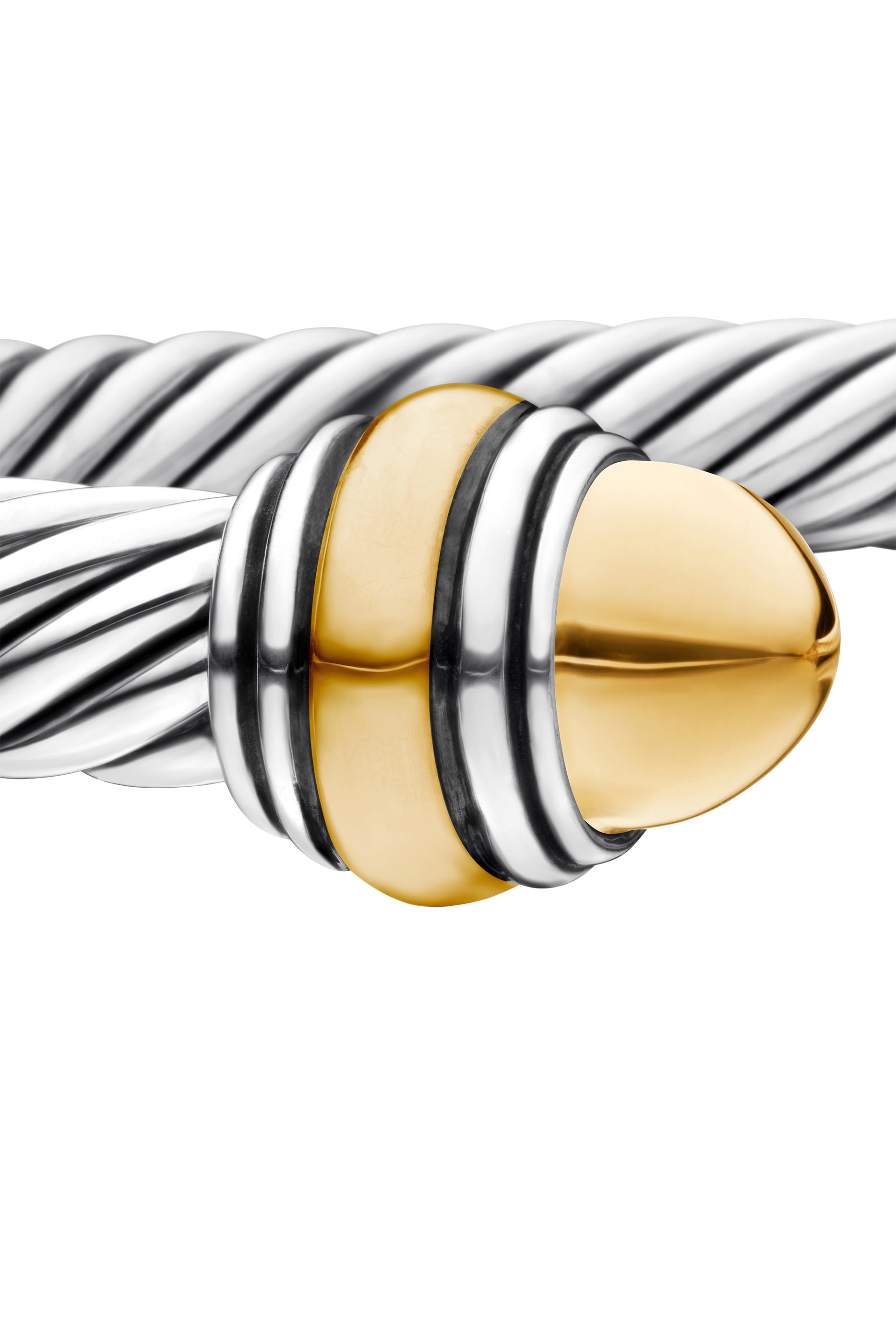 Classic Cable Bracelet, Sterling Silver with 14K Yellow Gold