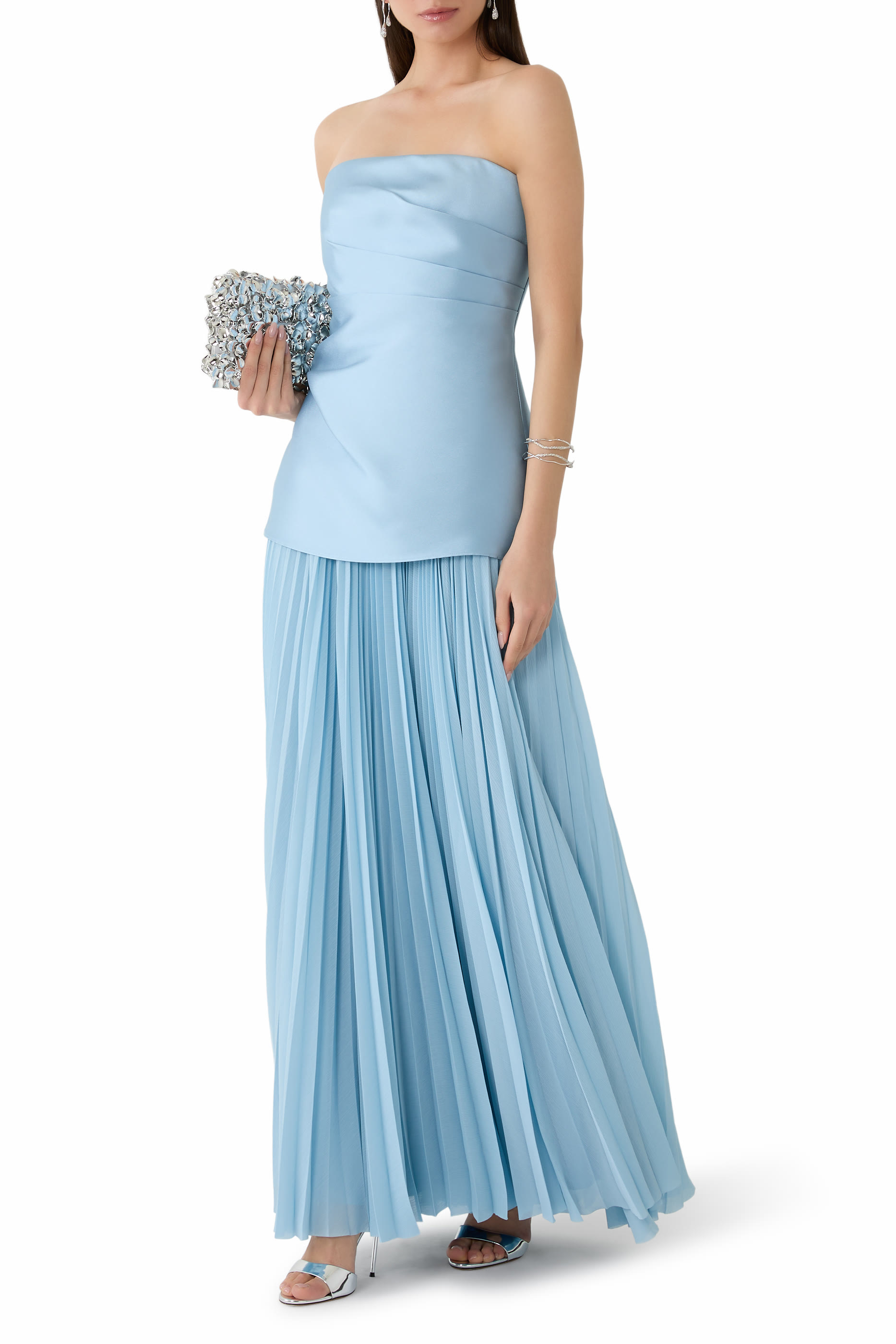 Claudette Pleated Skirt Gown