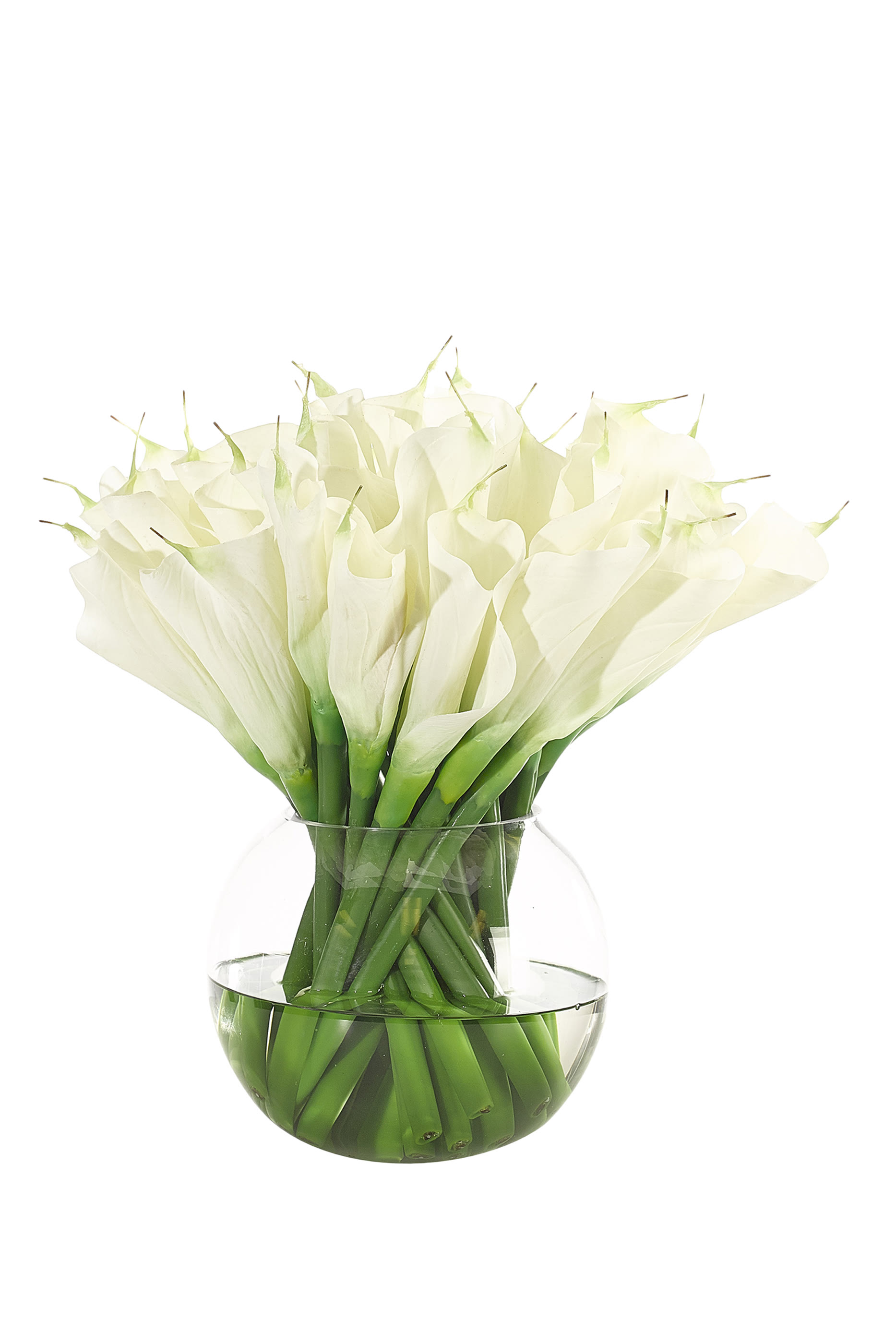 Calla Lily in Glass Bubble Vase