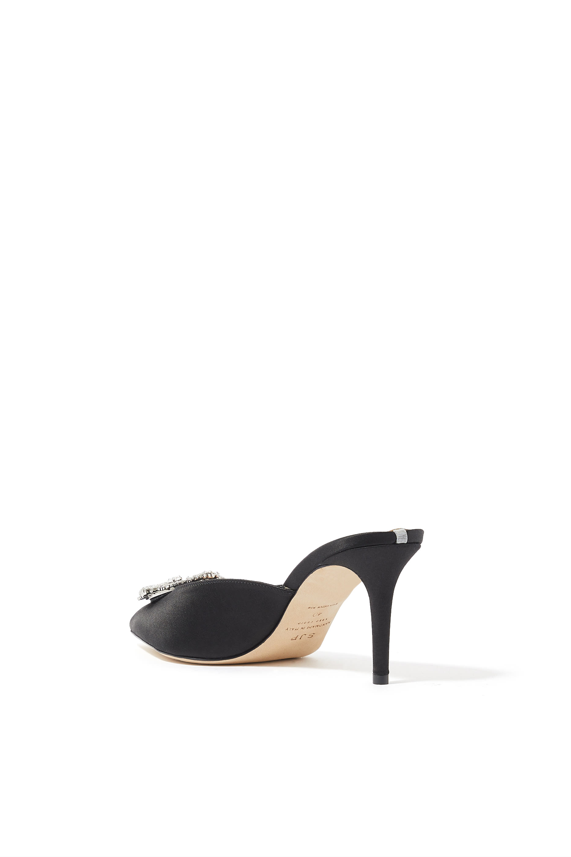 Laila 70 Satin Brooch Mules