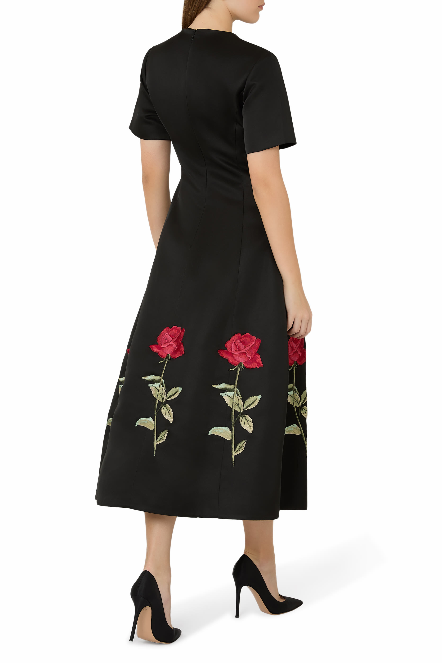 Caroline Embellished Rose Midi Dress