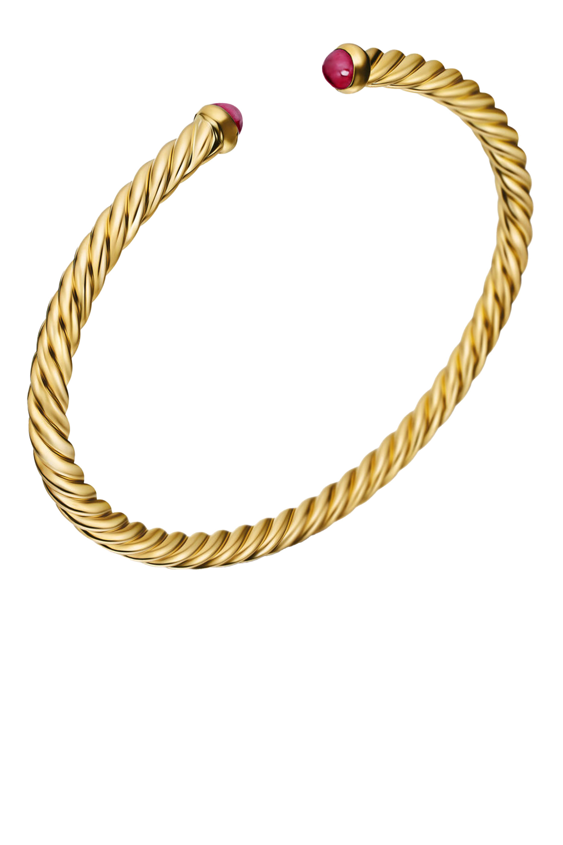 Cable Flex Bracelet, 18k Yellow Gold & Rubies