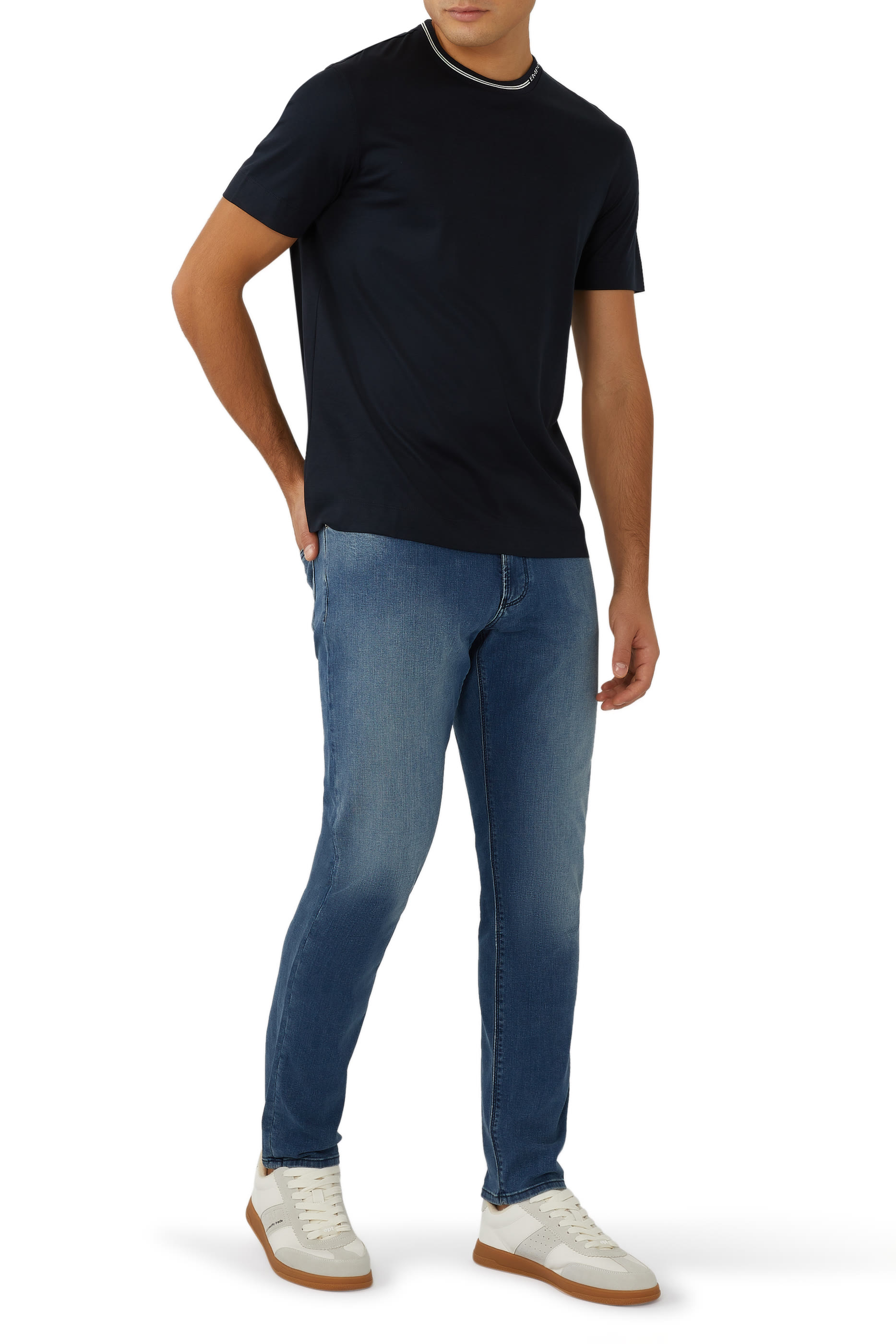 Cotton Denim Slim Fit Jeans