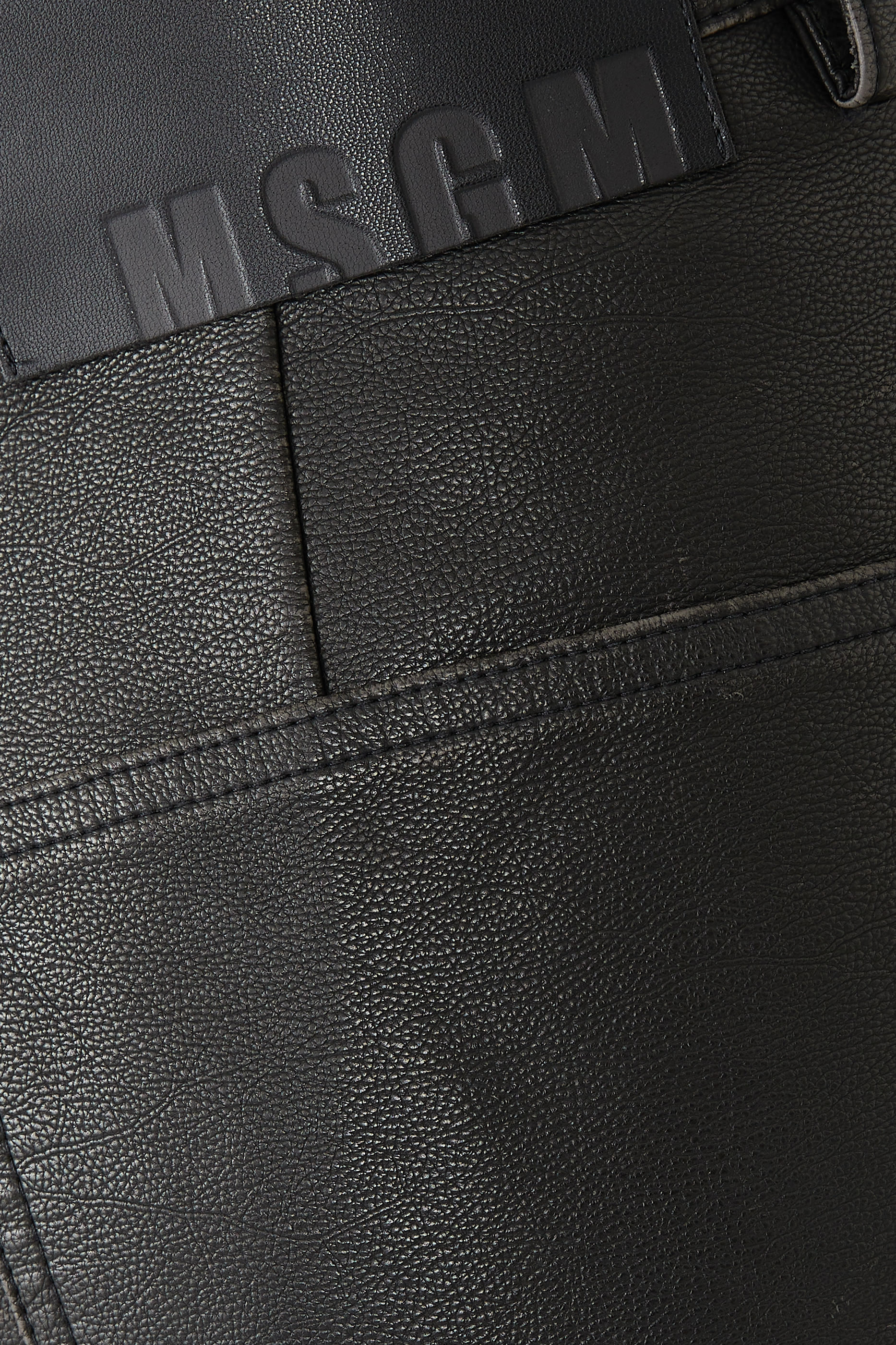 Faux-Leather Cargo Trousers