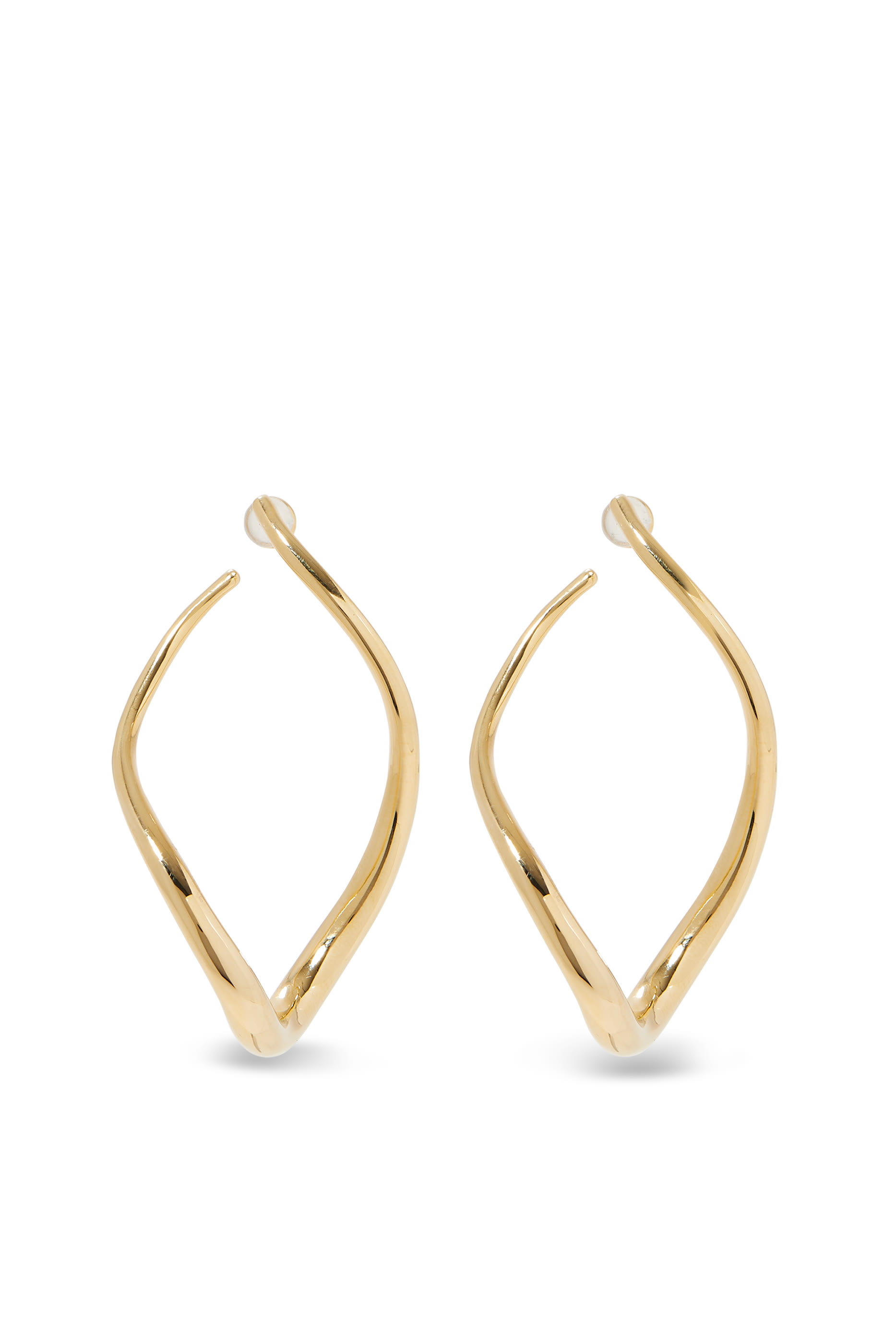 Twirl Hoop Earrings, 14k Gold Plated Brass