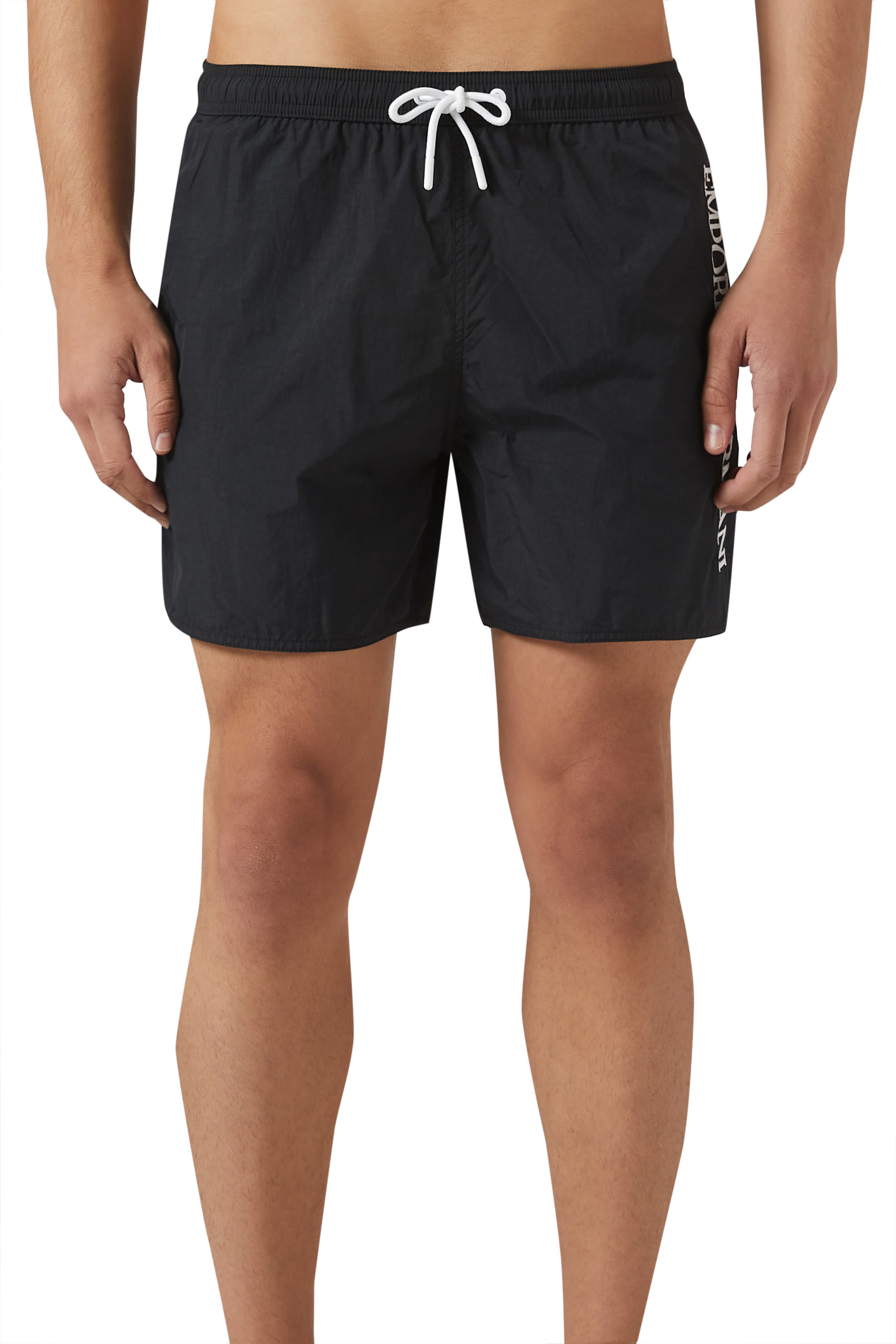 Embroidered Veryical Logo Swimshorts