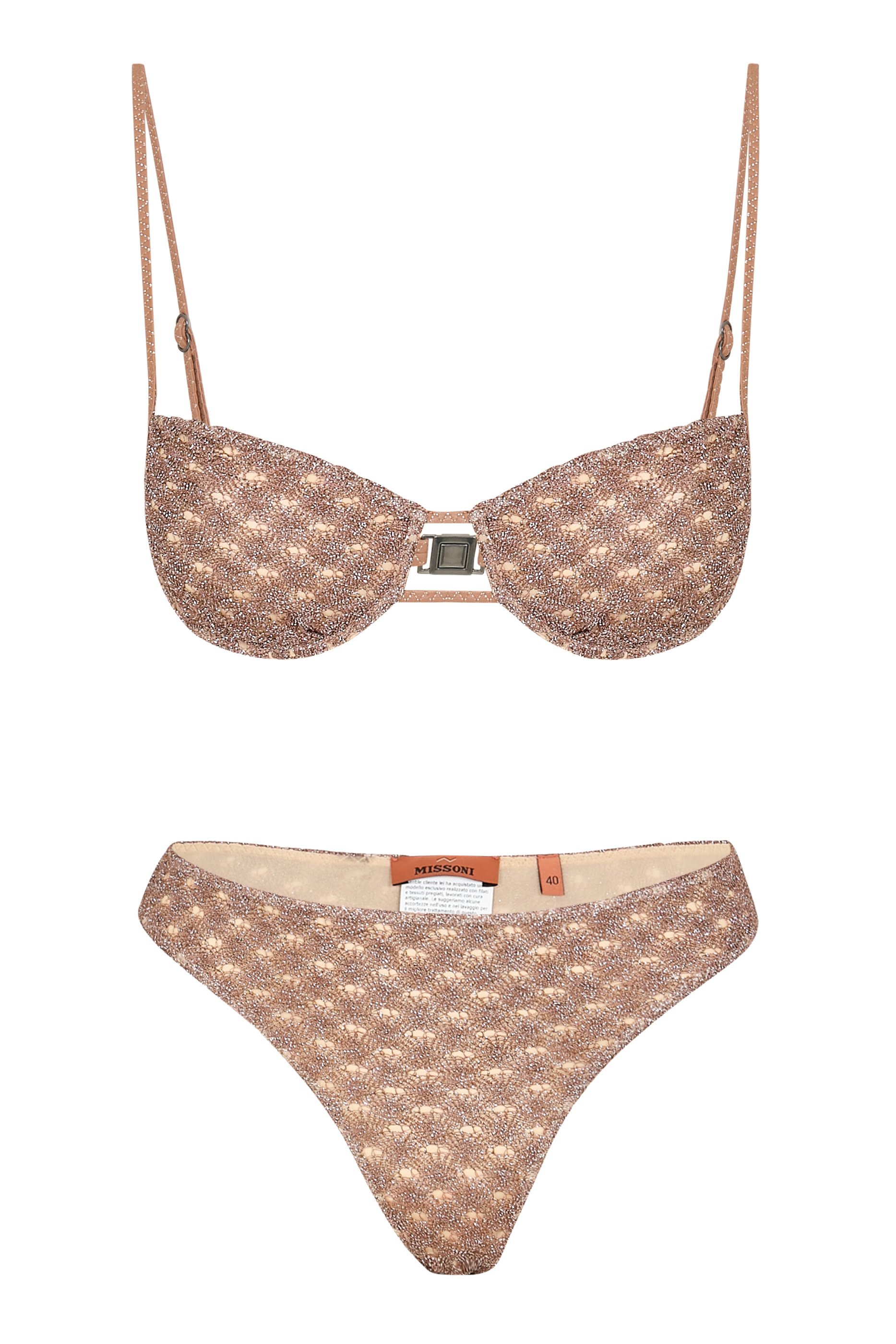 Balconette Lam&eacute; Bikini Set
