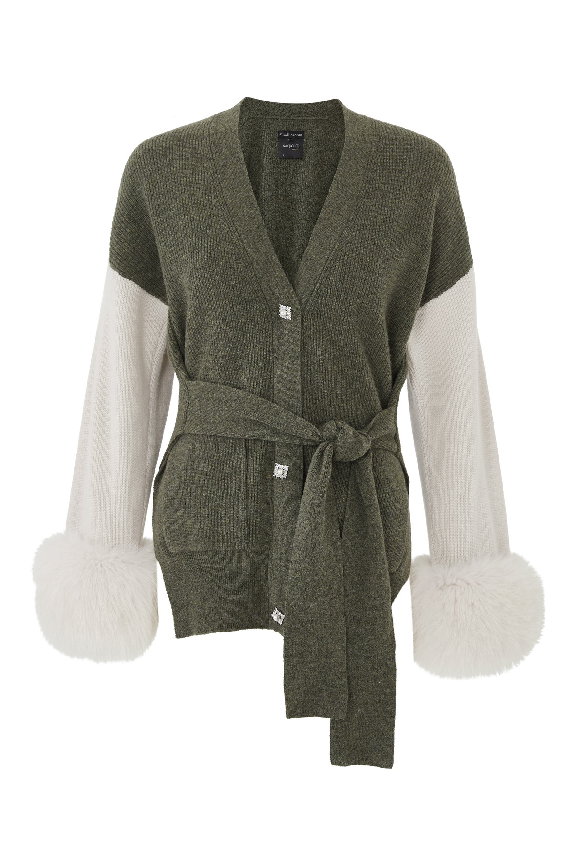 Color-Block Belted Cardigan