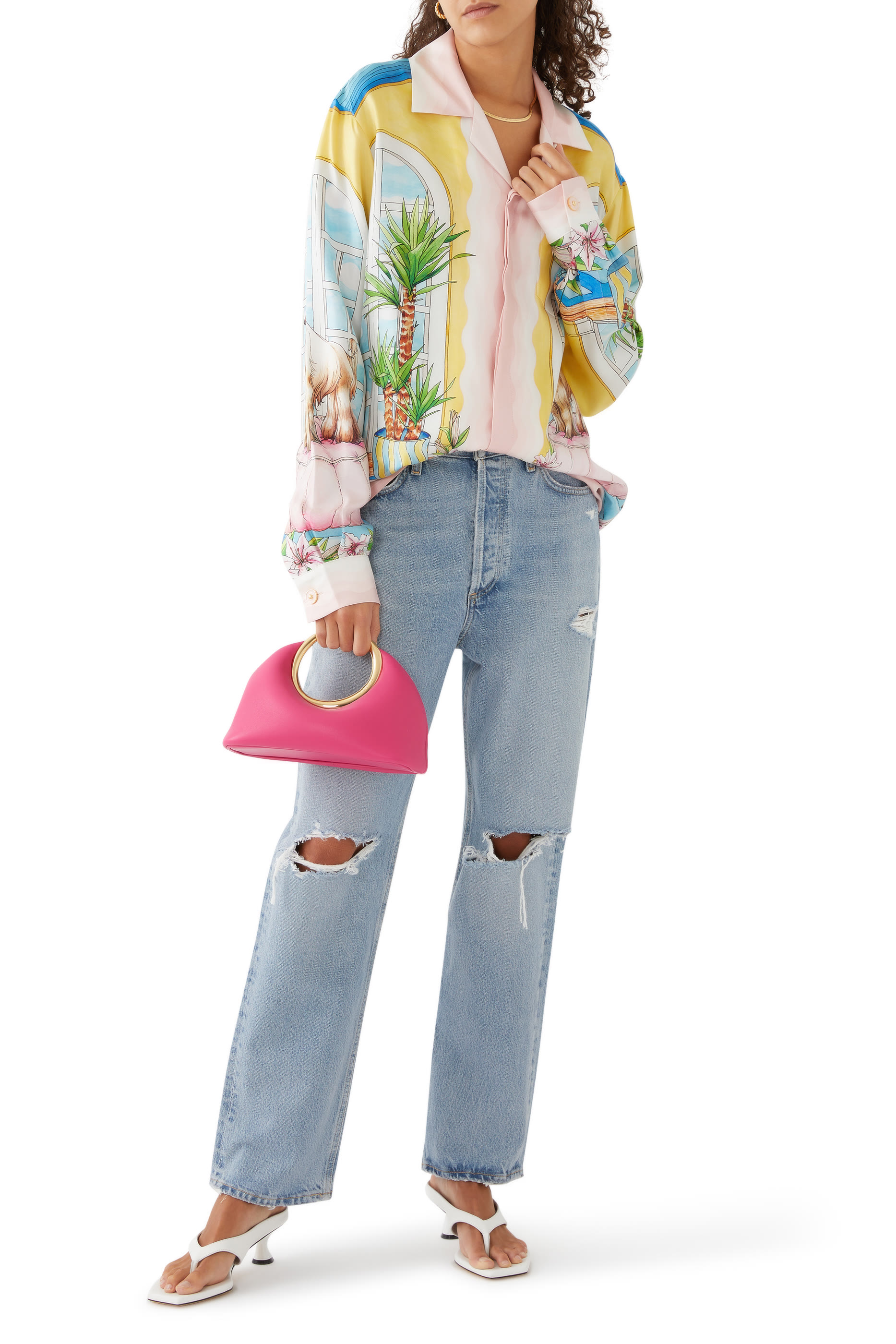 Cuban Collar Long Sleeves Shirt