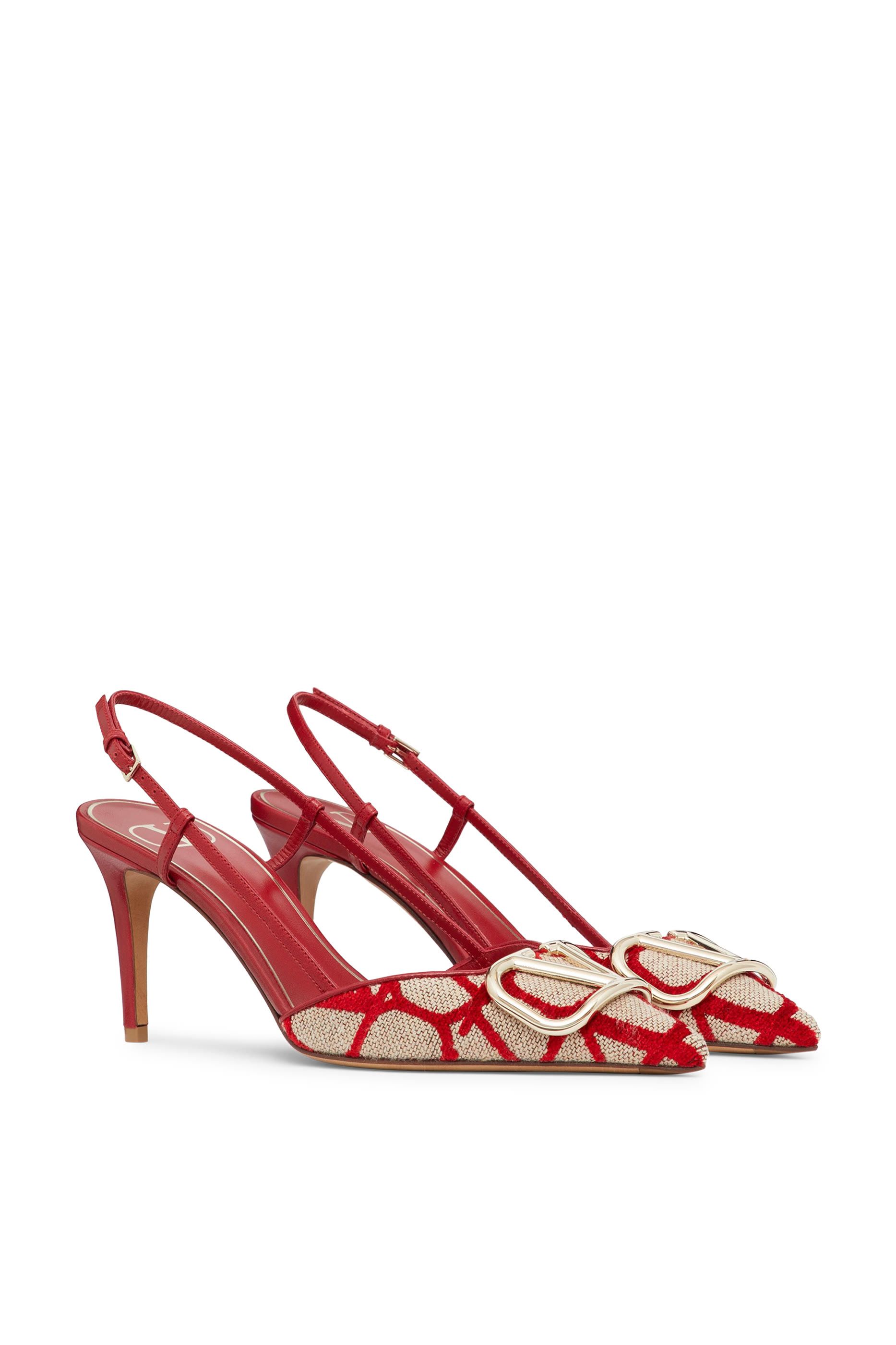 Valentino Garavani 80 Toile Iconographe Slingback Pumps
