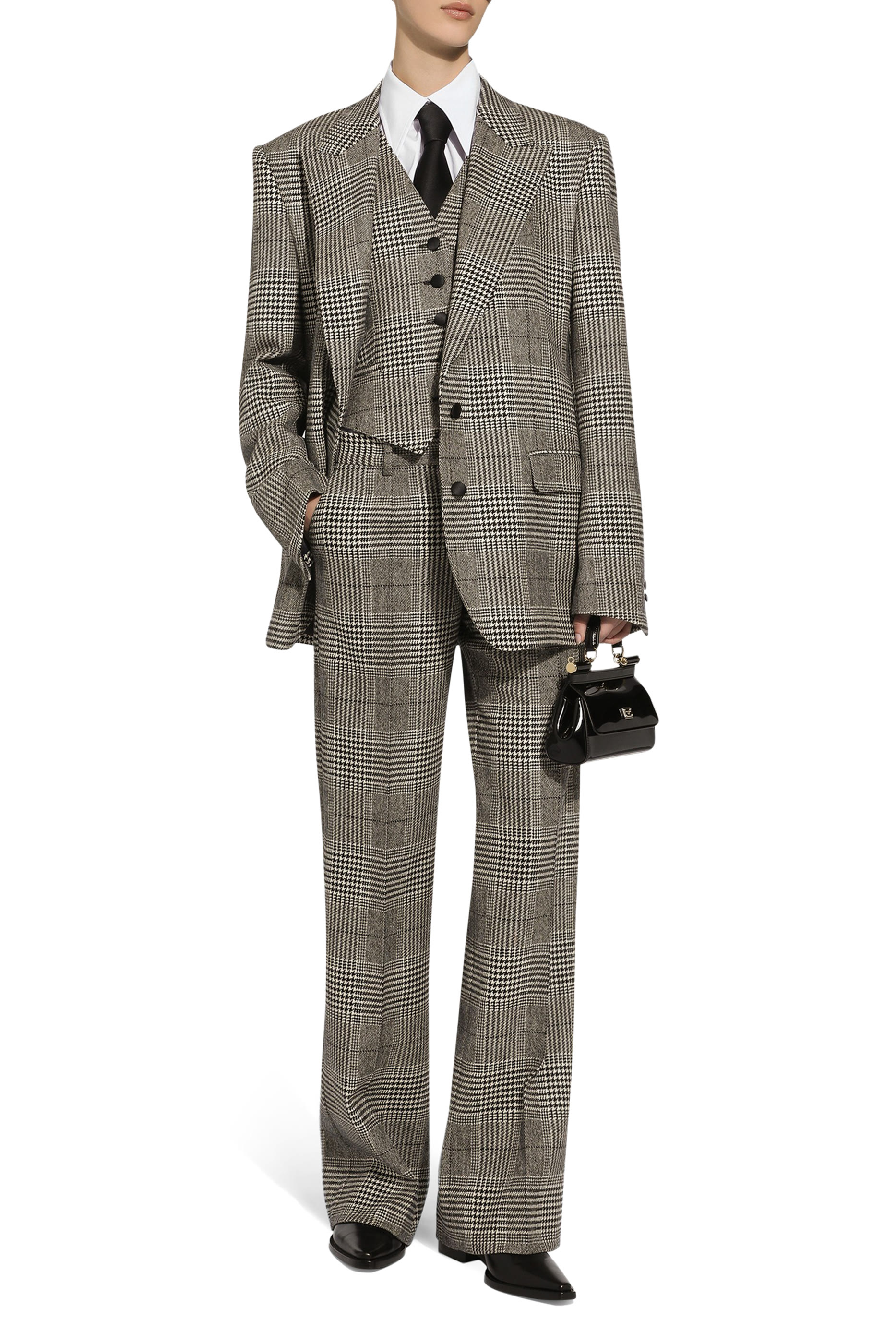 Flared Glen Plaid Pants