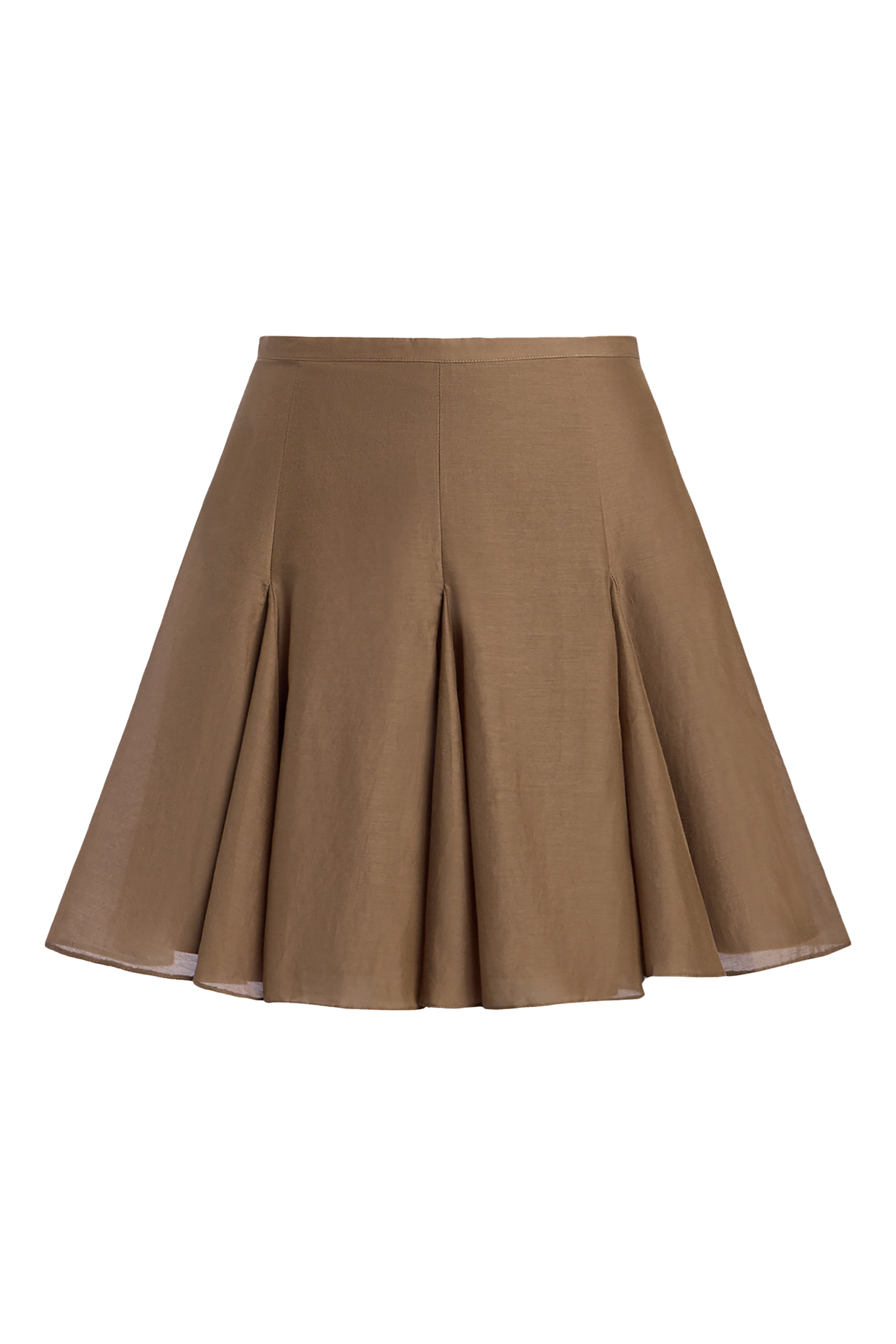 Silk and Cotton Blend A-Line Mini Skirt