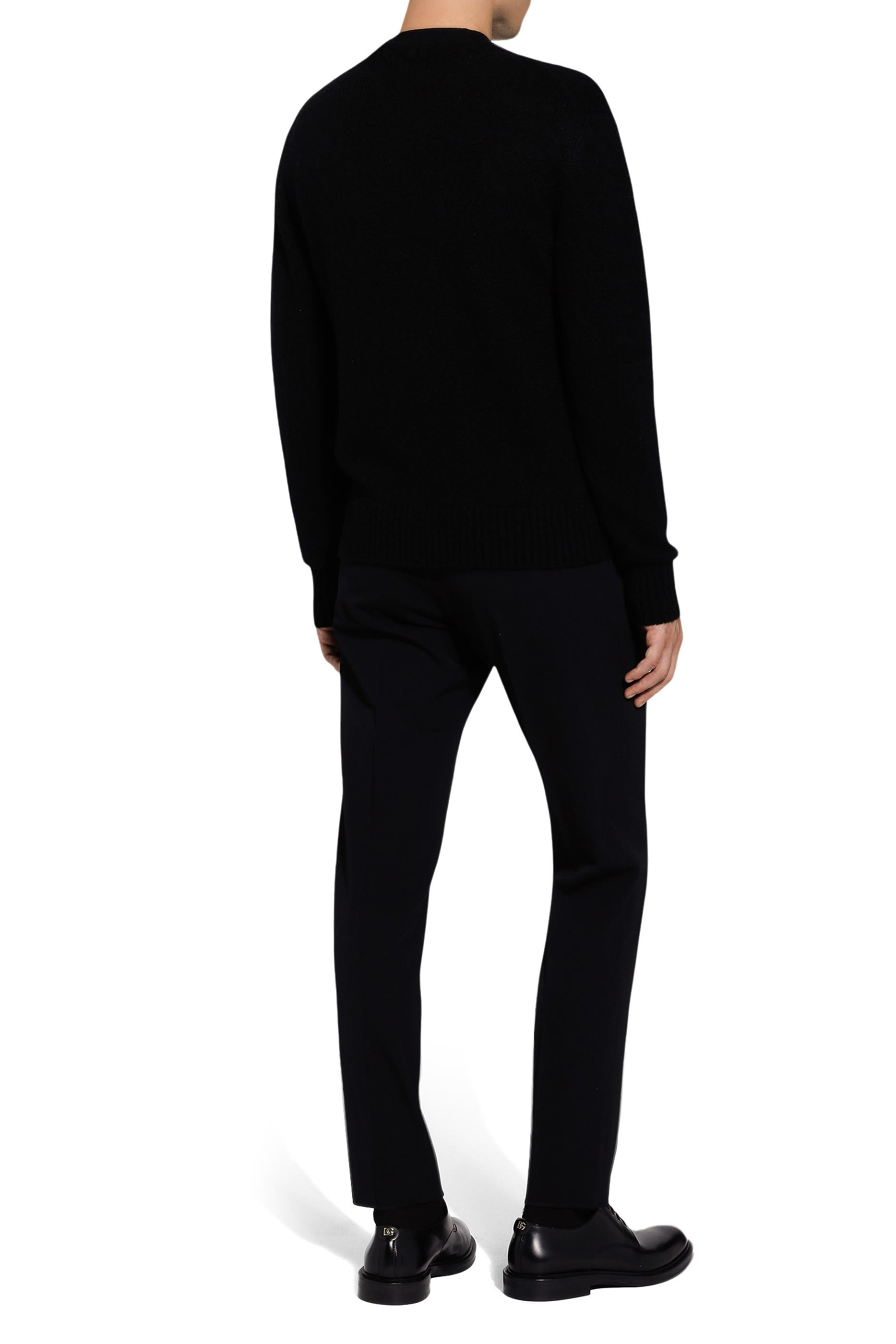 Cashmere Round-Neck Sweater with DG Embroidery