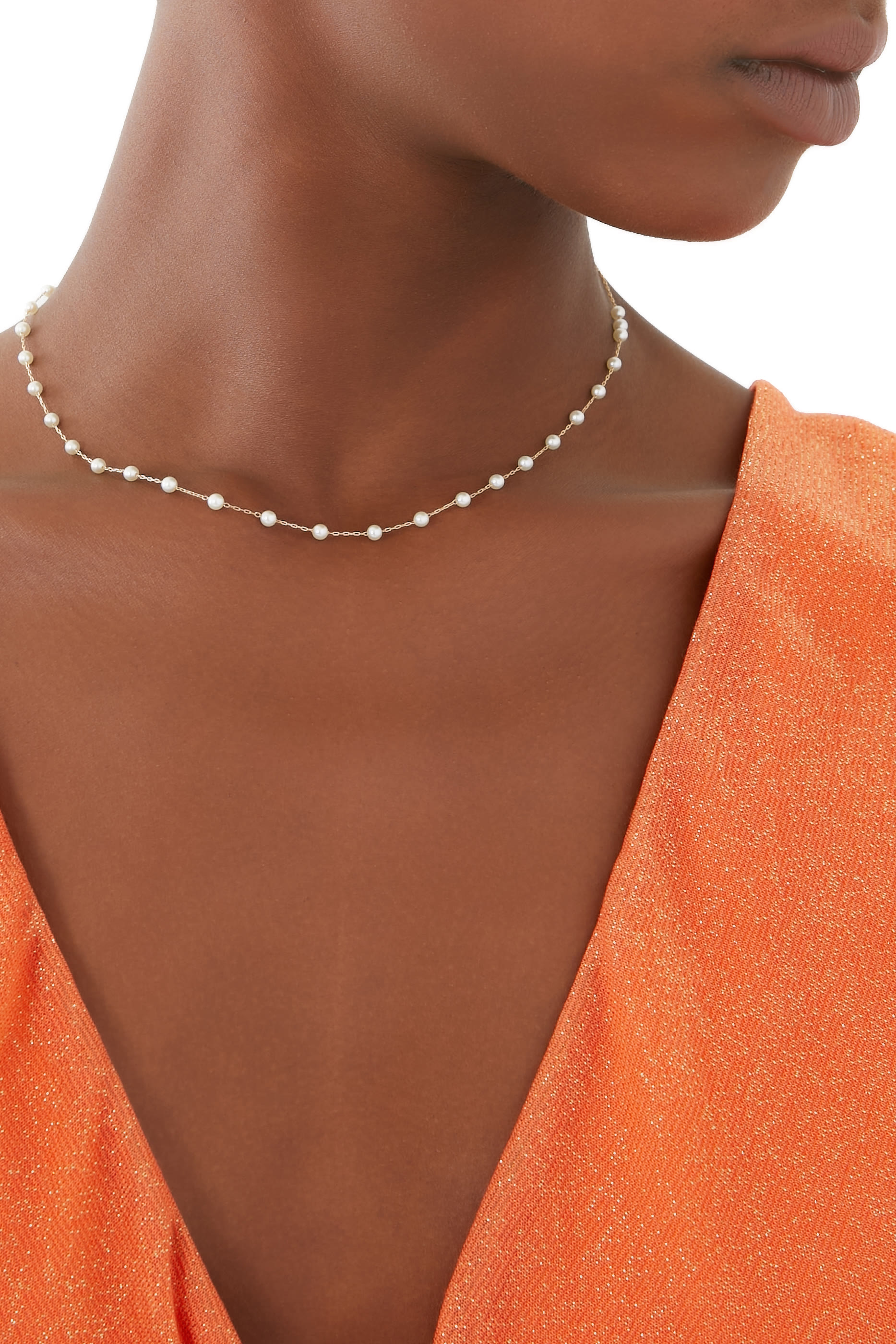 Floating Pearl Chain Necklace