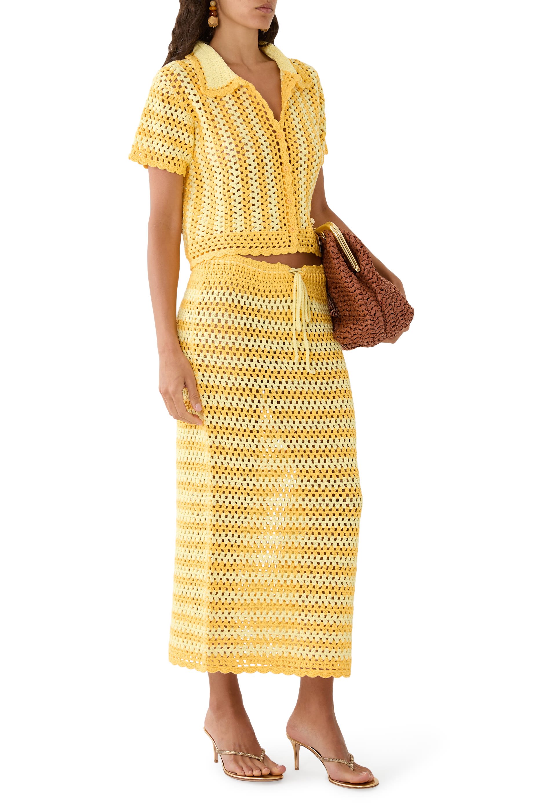 Welles Crochet Midi Skirt