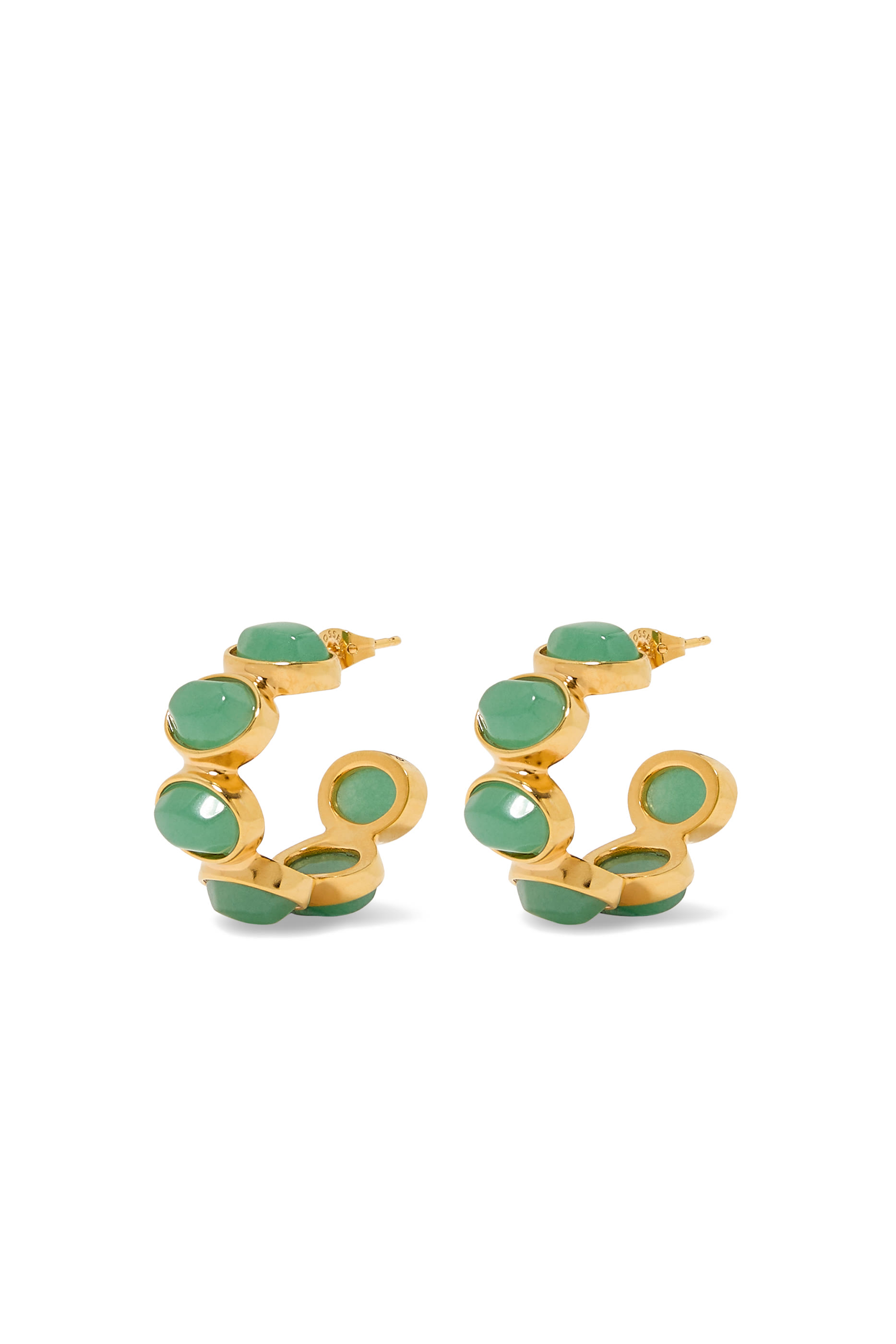 Bosphore Earrings, 24k Gold Plated Brass & Aventurine