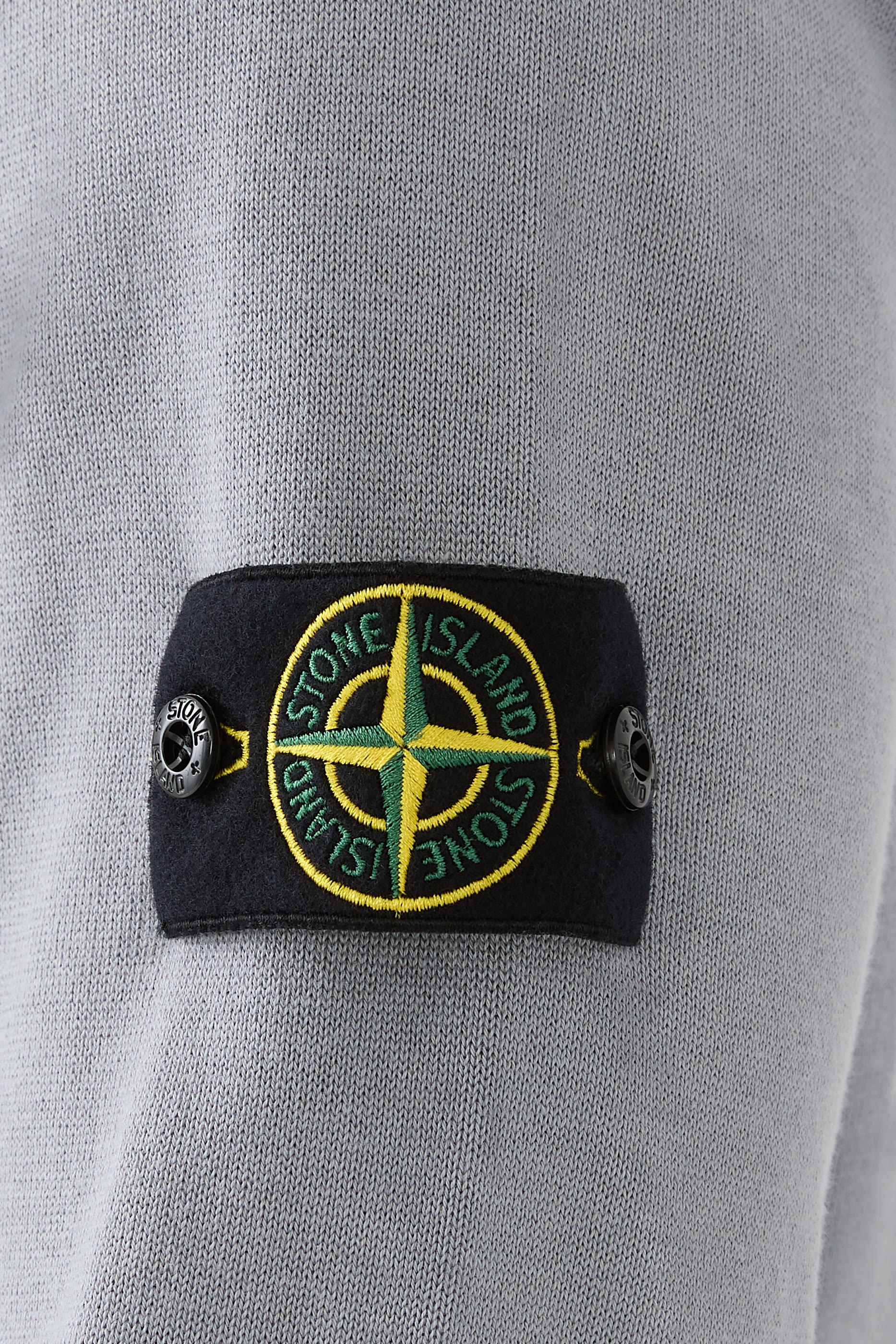 Logo Patch Cotton Fleece Crewneck Sweatshirt