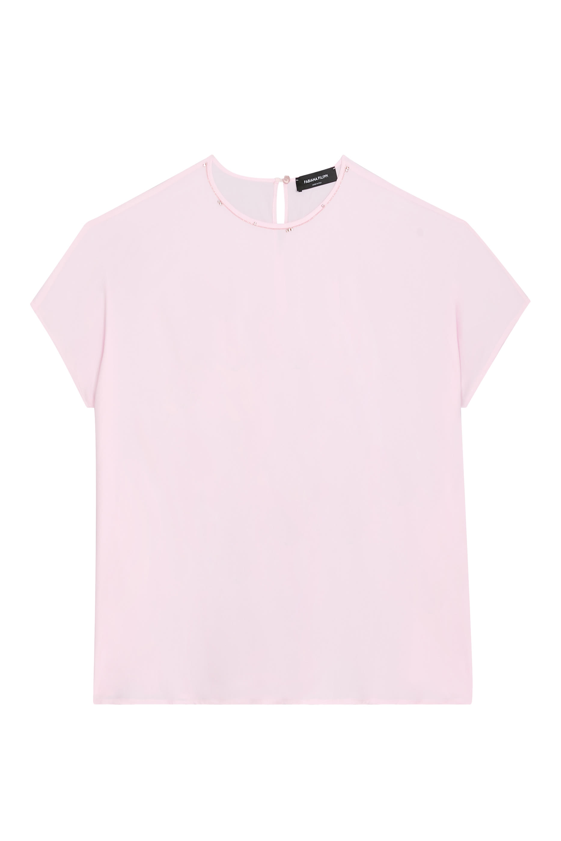  Beaded-Trim Crewneck Top 