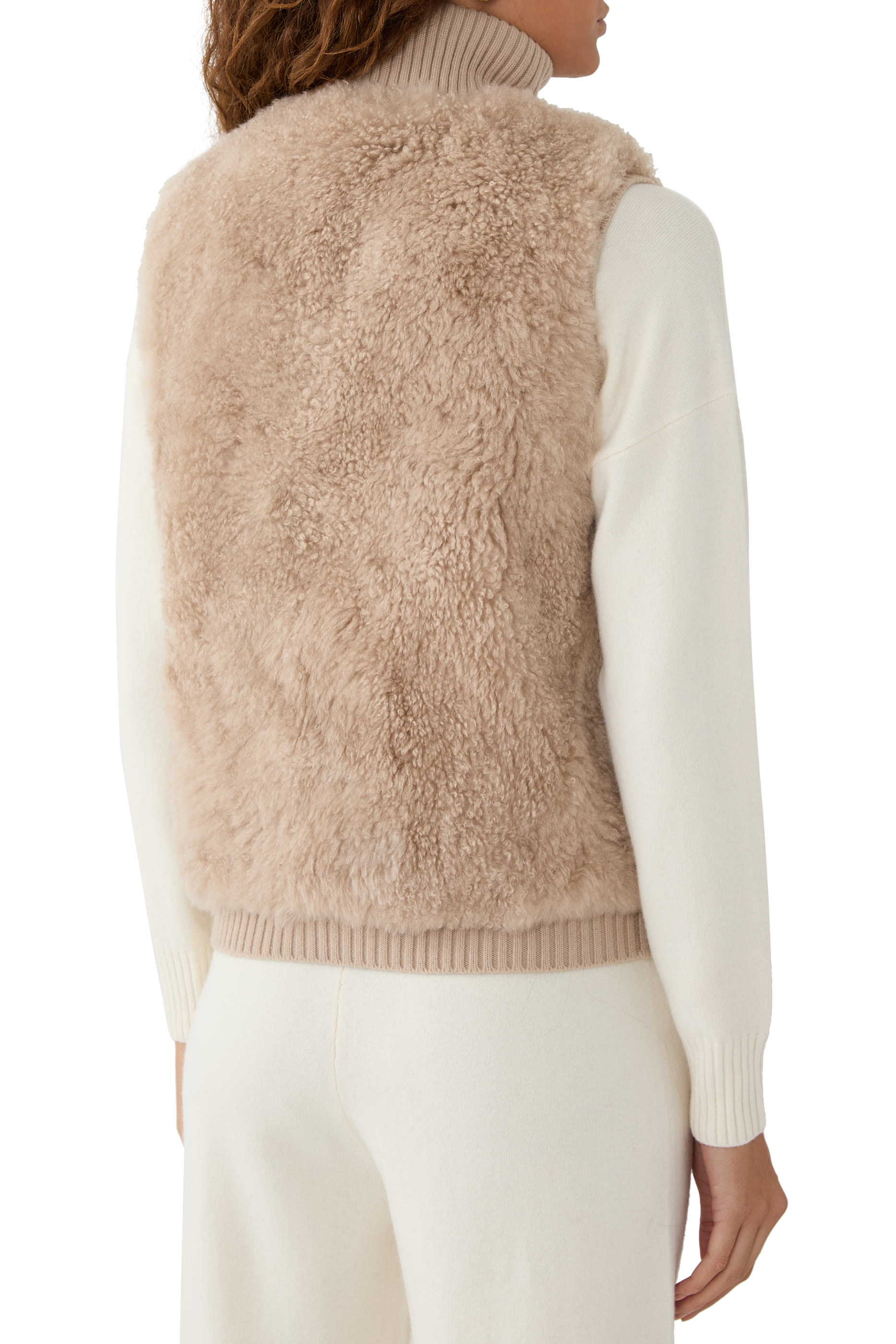 Merino Knit and Lambskin Short Gilet