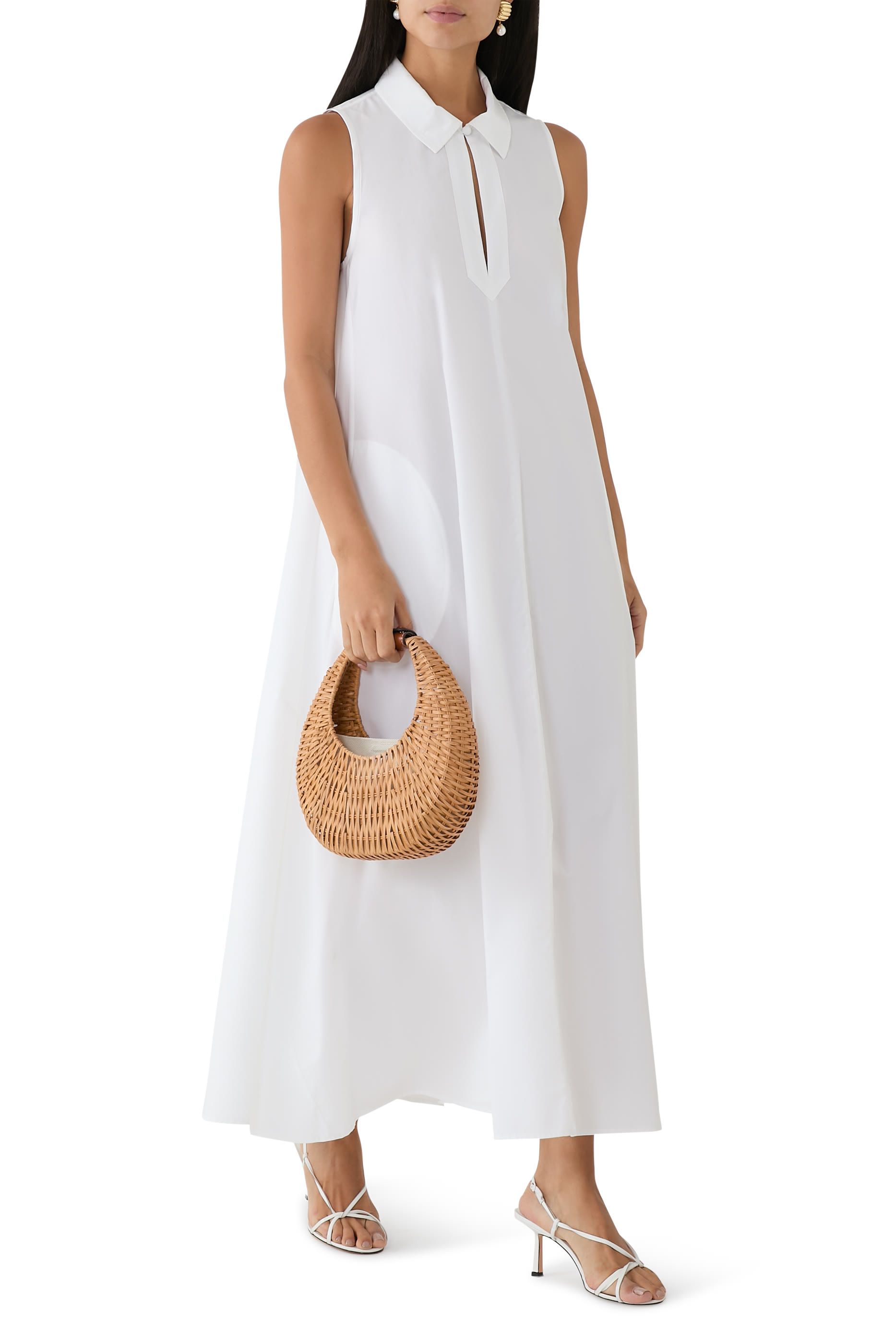 Poplin Flared Long Dress