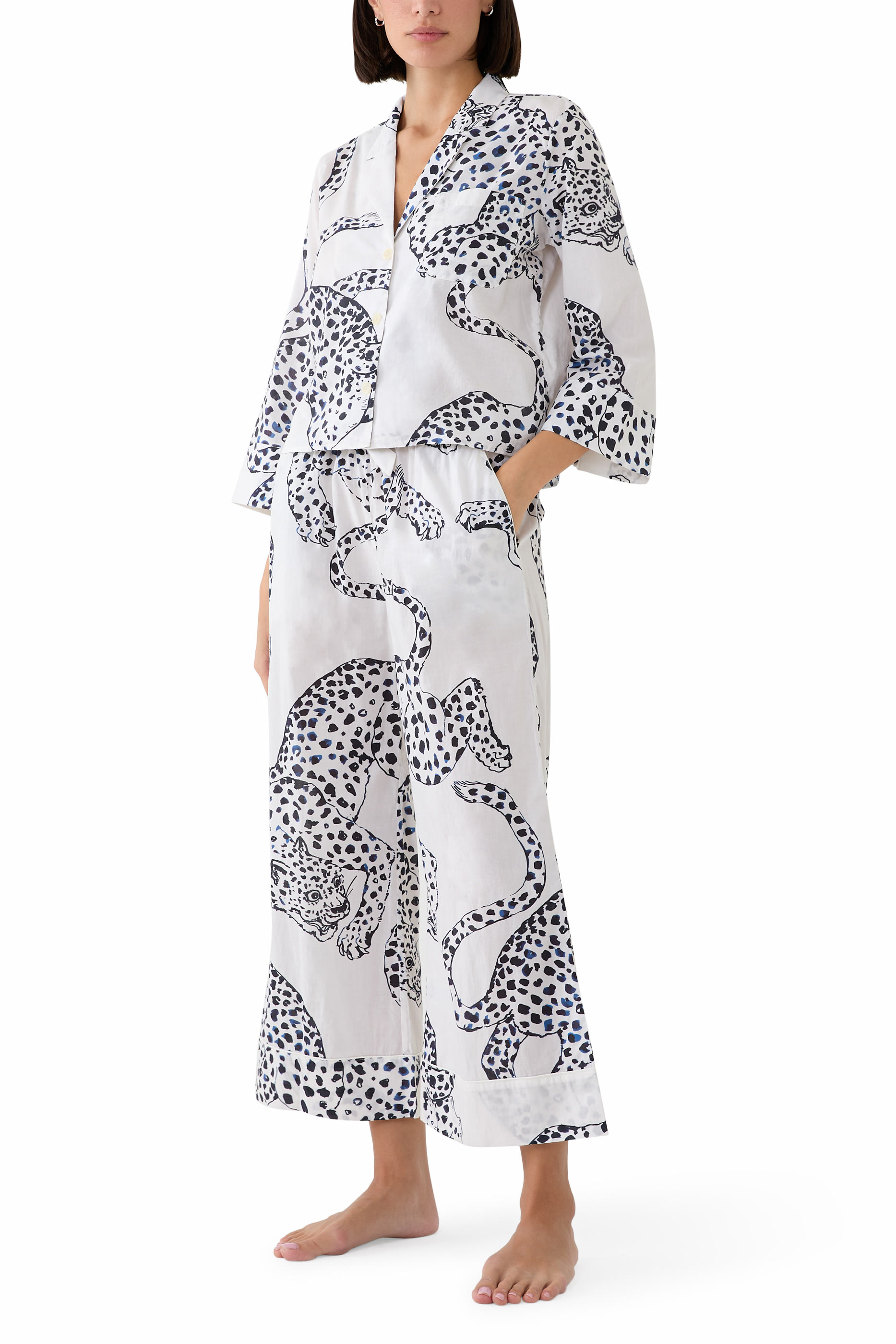 Jaguar Boxy Shirt and Wide-Leg Trousers Set