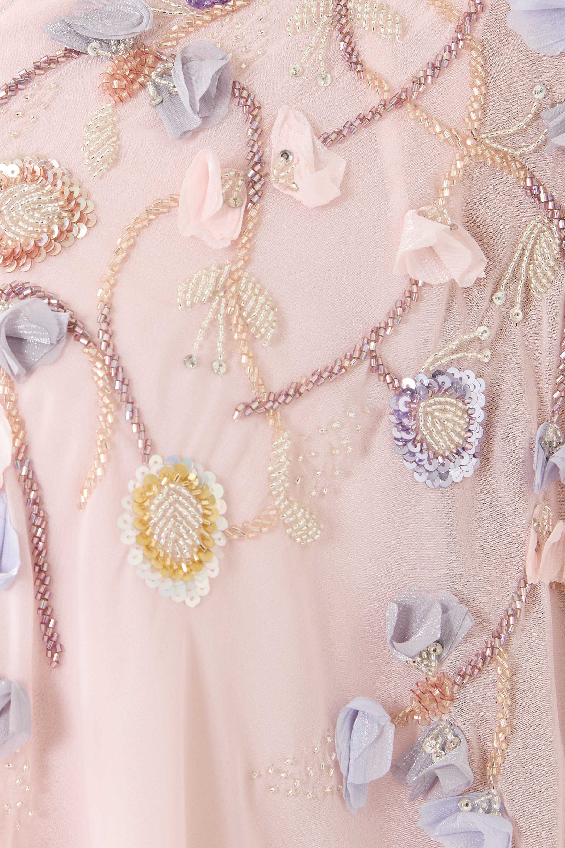 Petal Appliqu&eacute; V-neck Maxi Dress