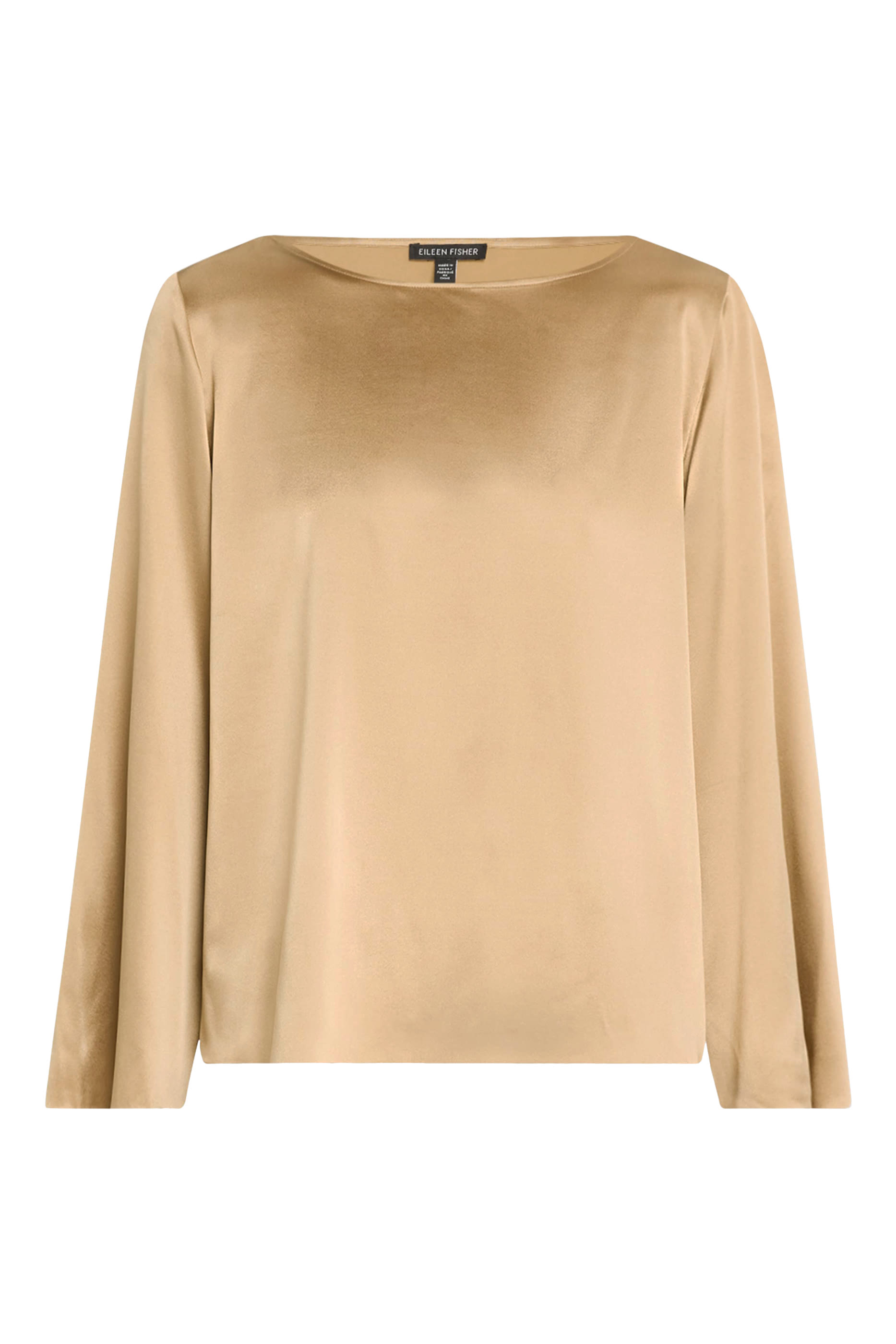 Stretch Silk Charmeuse Bateau Neck Top