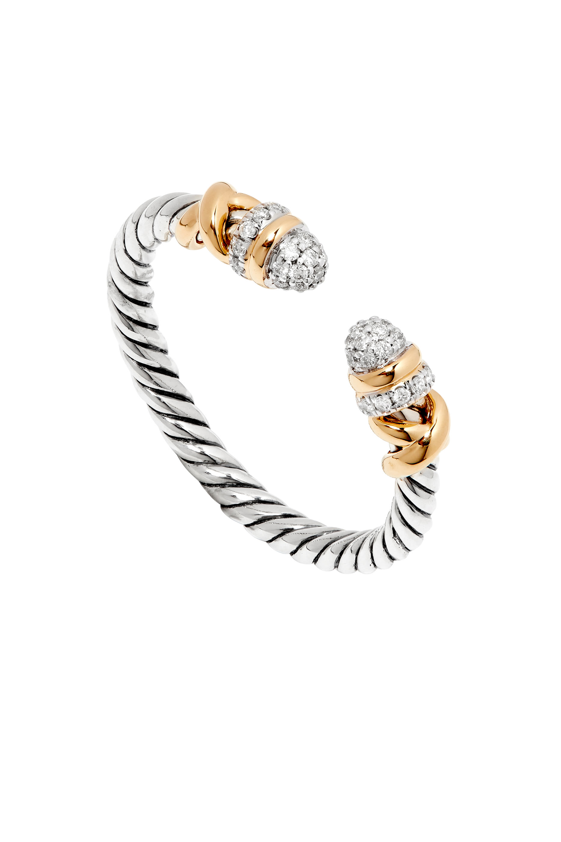 Petite Helena Open Ring, 18K Yellow Gold, Diamonds & Sterling Silver