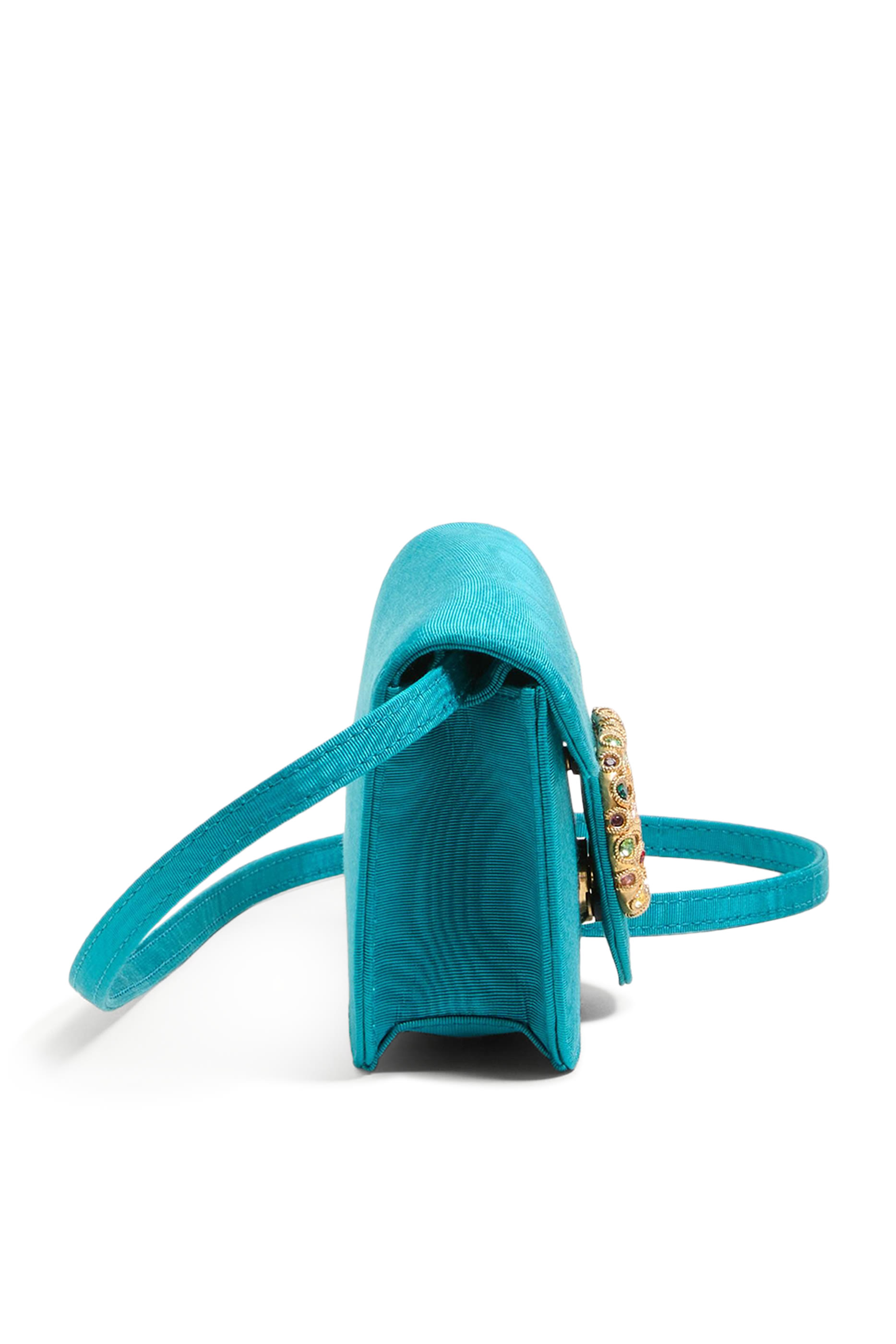 Loco Moiré Fabric Clutch with Jewel Logo