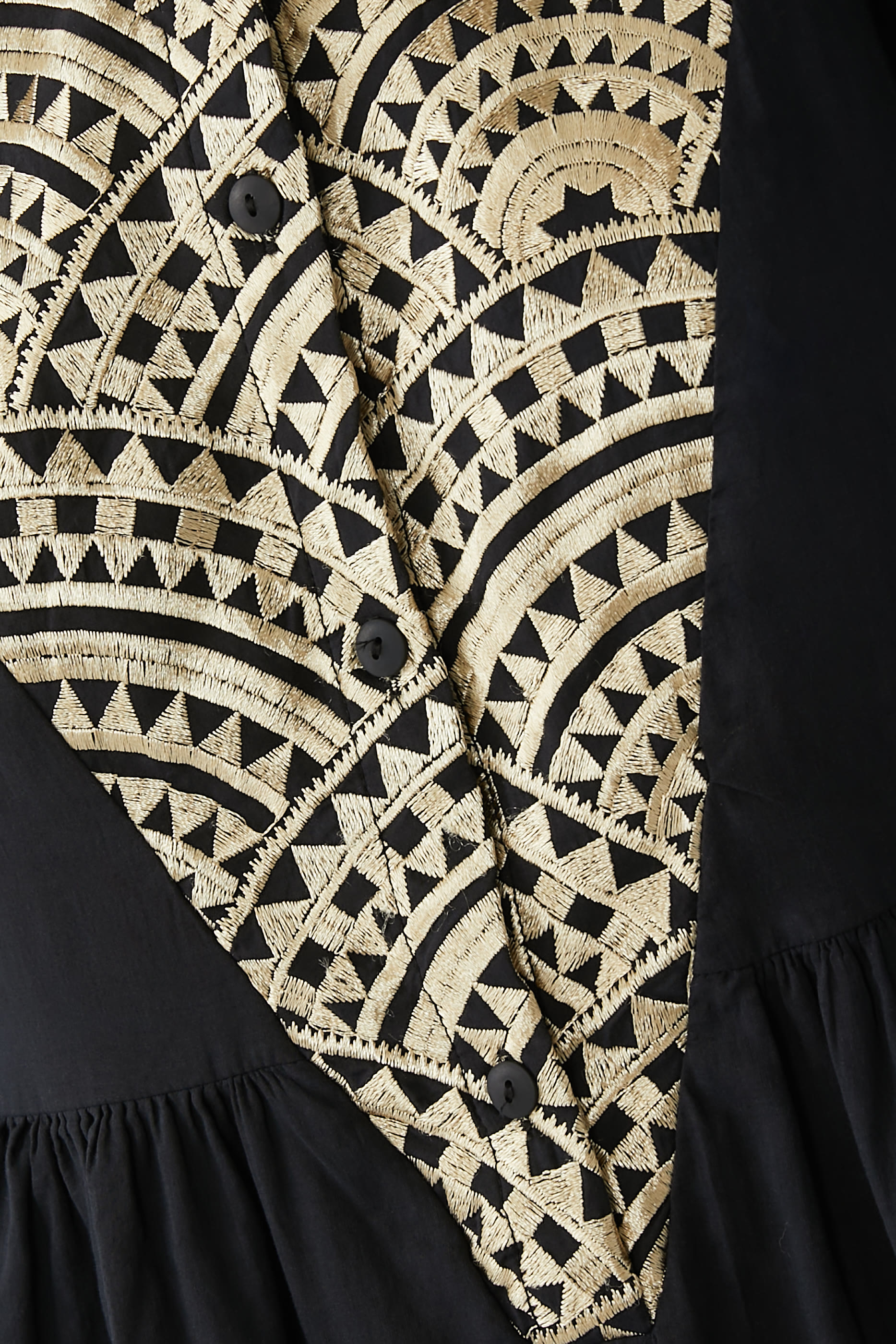 V Embroidered Midi Dress