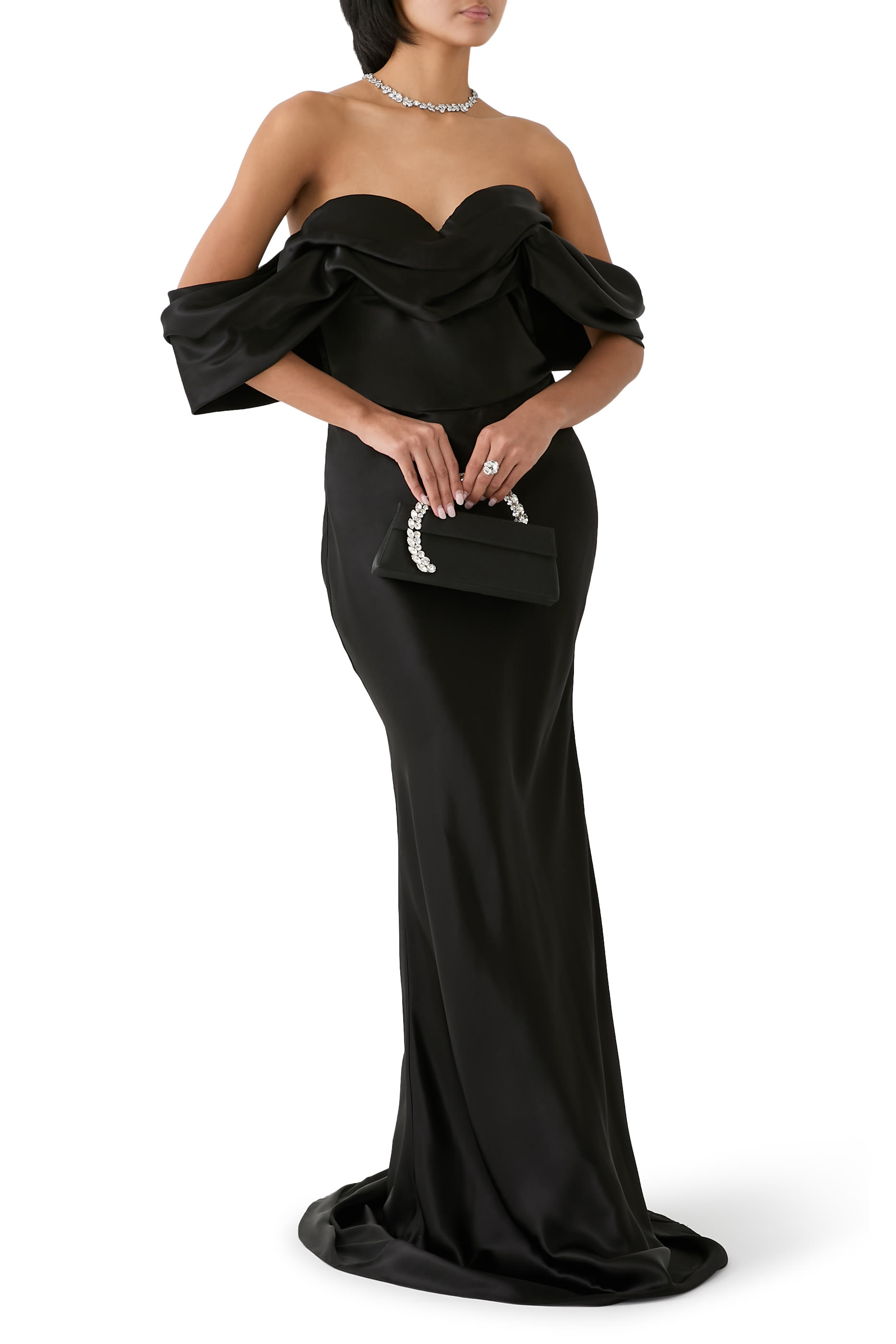 Off-Shoulder Silk Gown