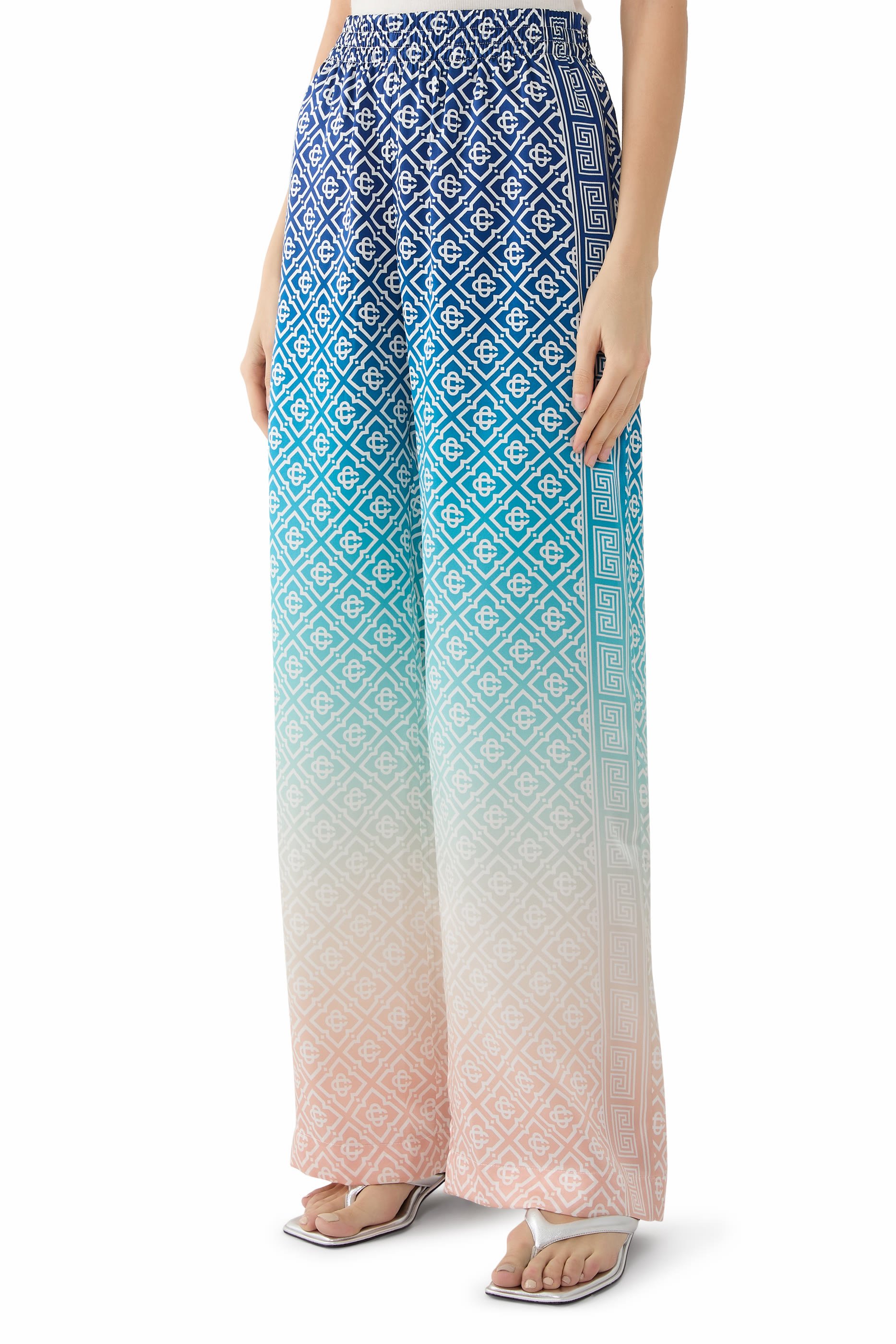 Jacquard Gradient Silk Trousers