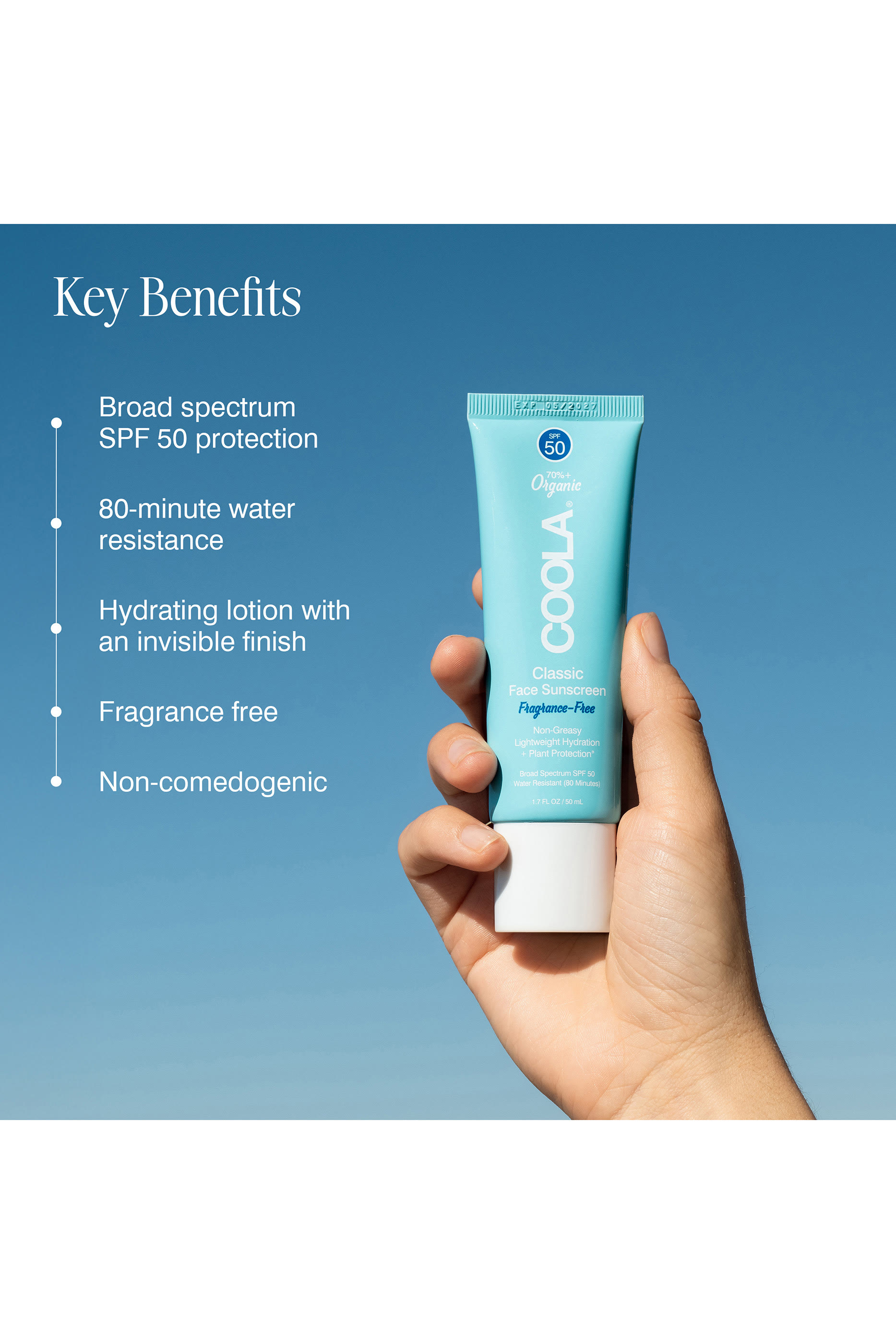 Unscented – Classic Face Organic Sunscreen Lotion SPF50