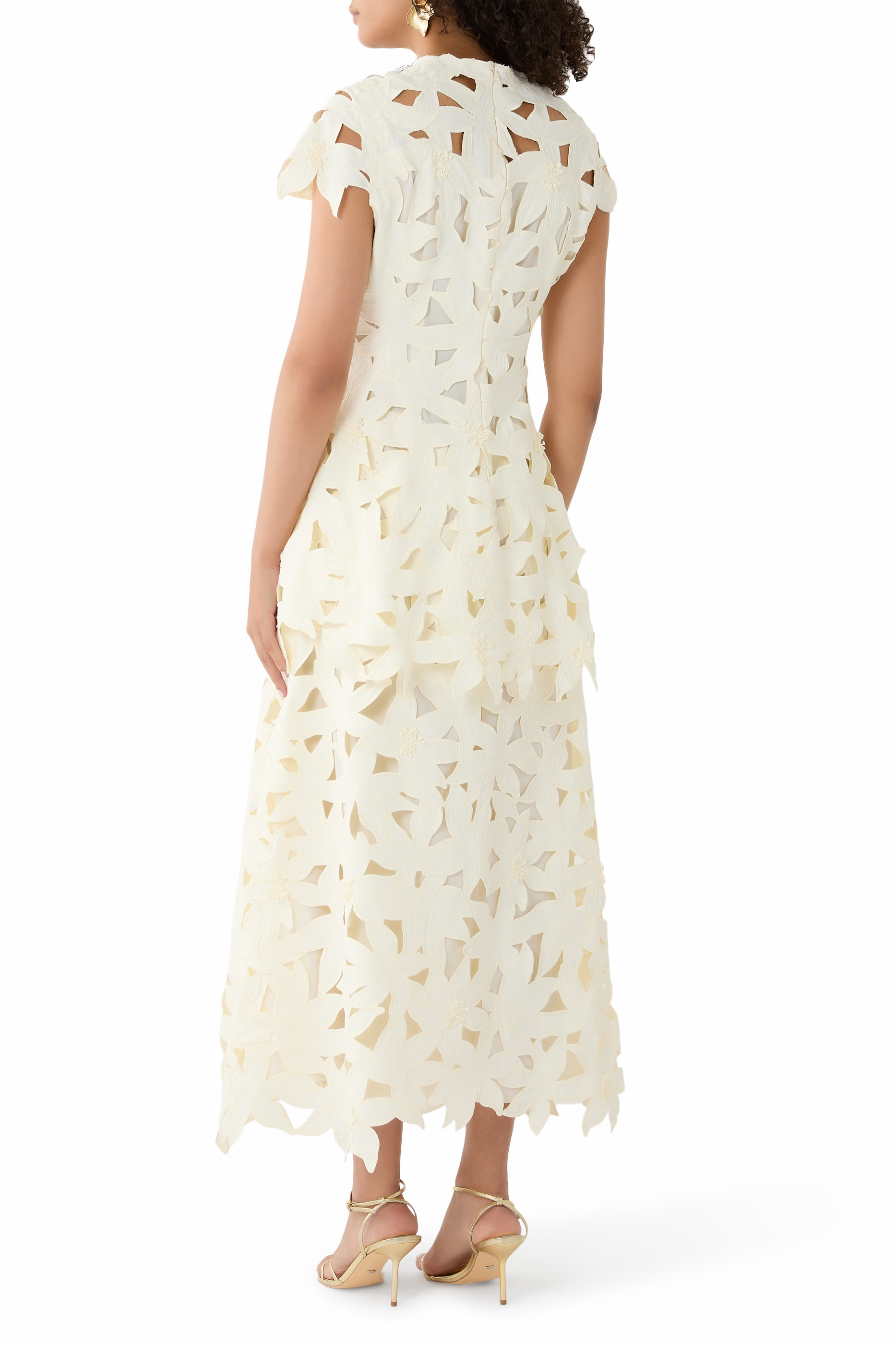 Neve Embroidered Cotton Midi Dress