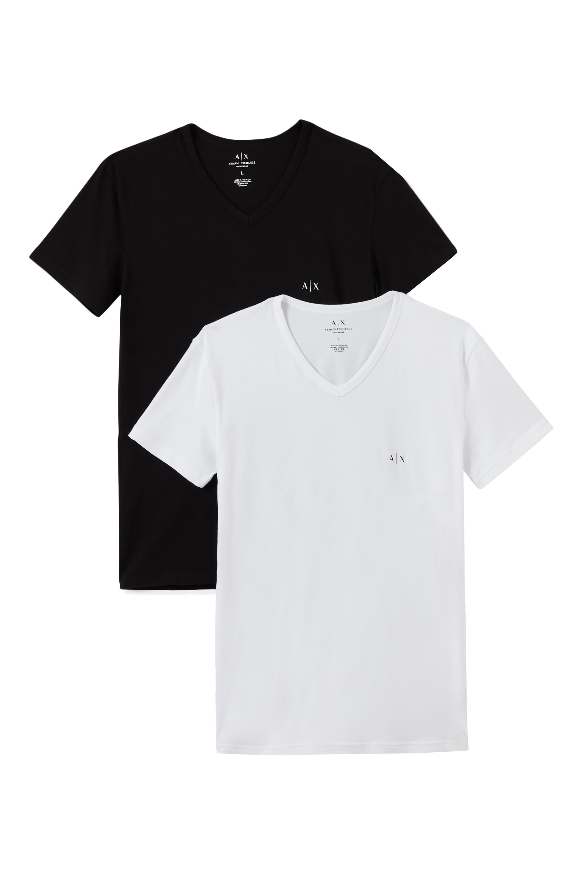 Logo Print V-Neck T-Shirt, Pack of 2