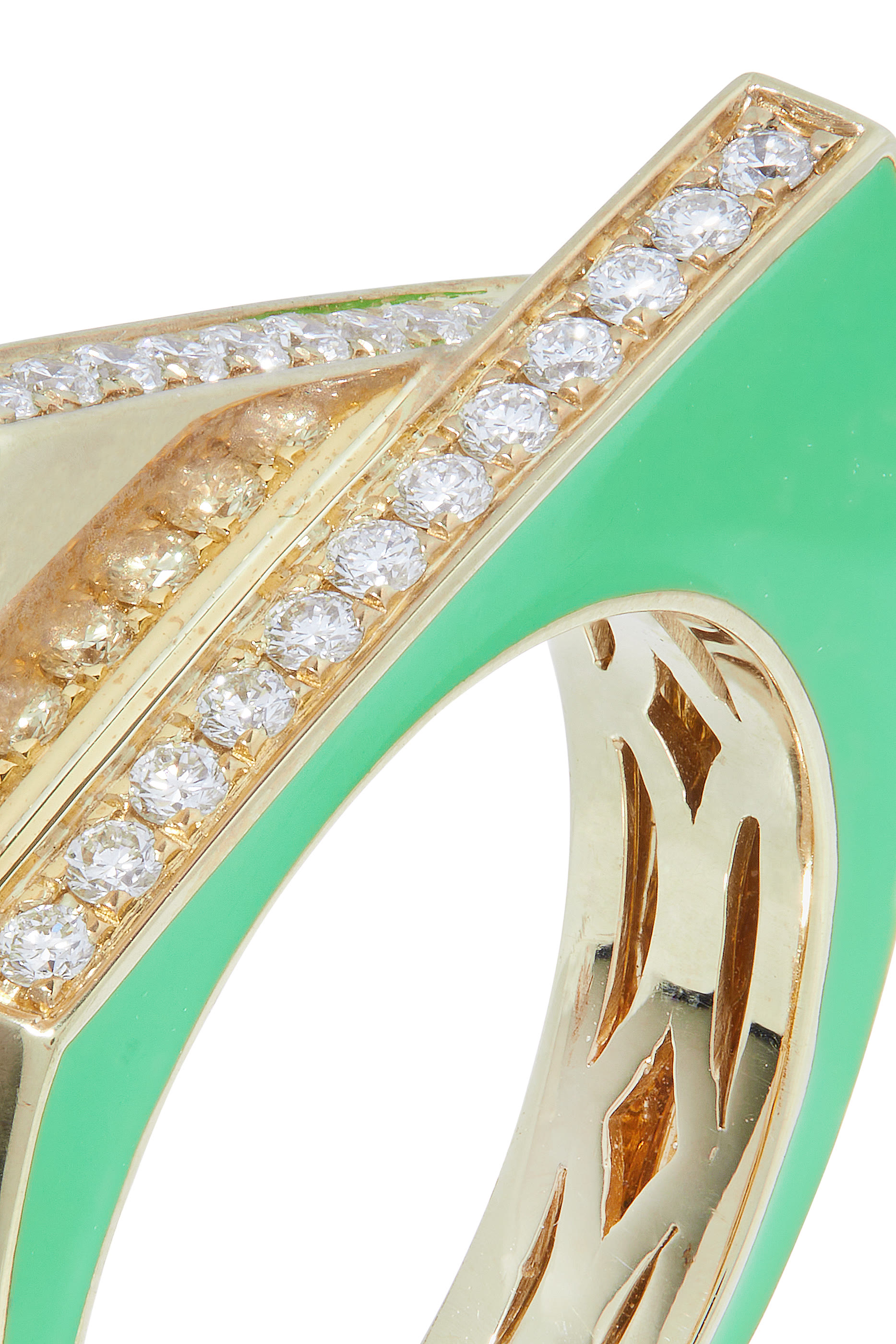 Handcuff Ring, 9K Yellow Gold & Diamond