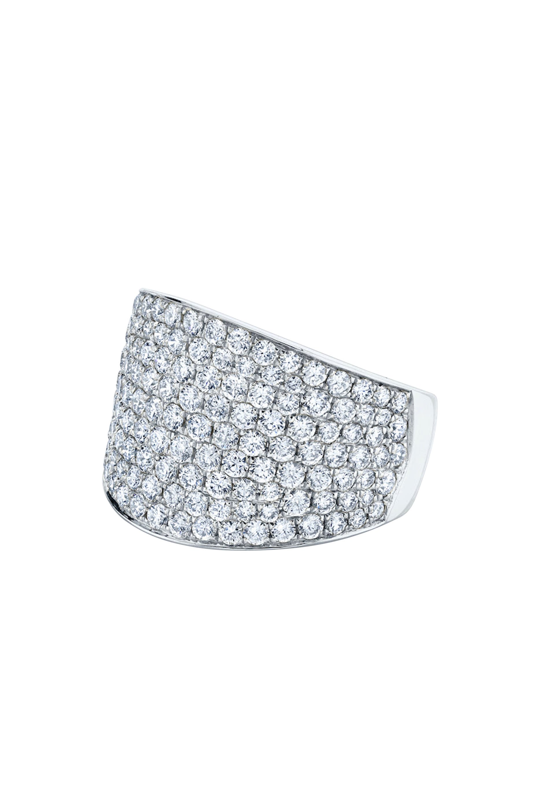 Pave Diamond Comet Ring, 18k White Gold & Diamonds