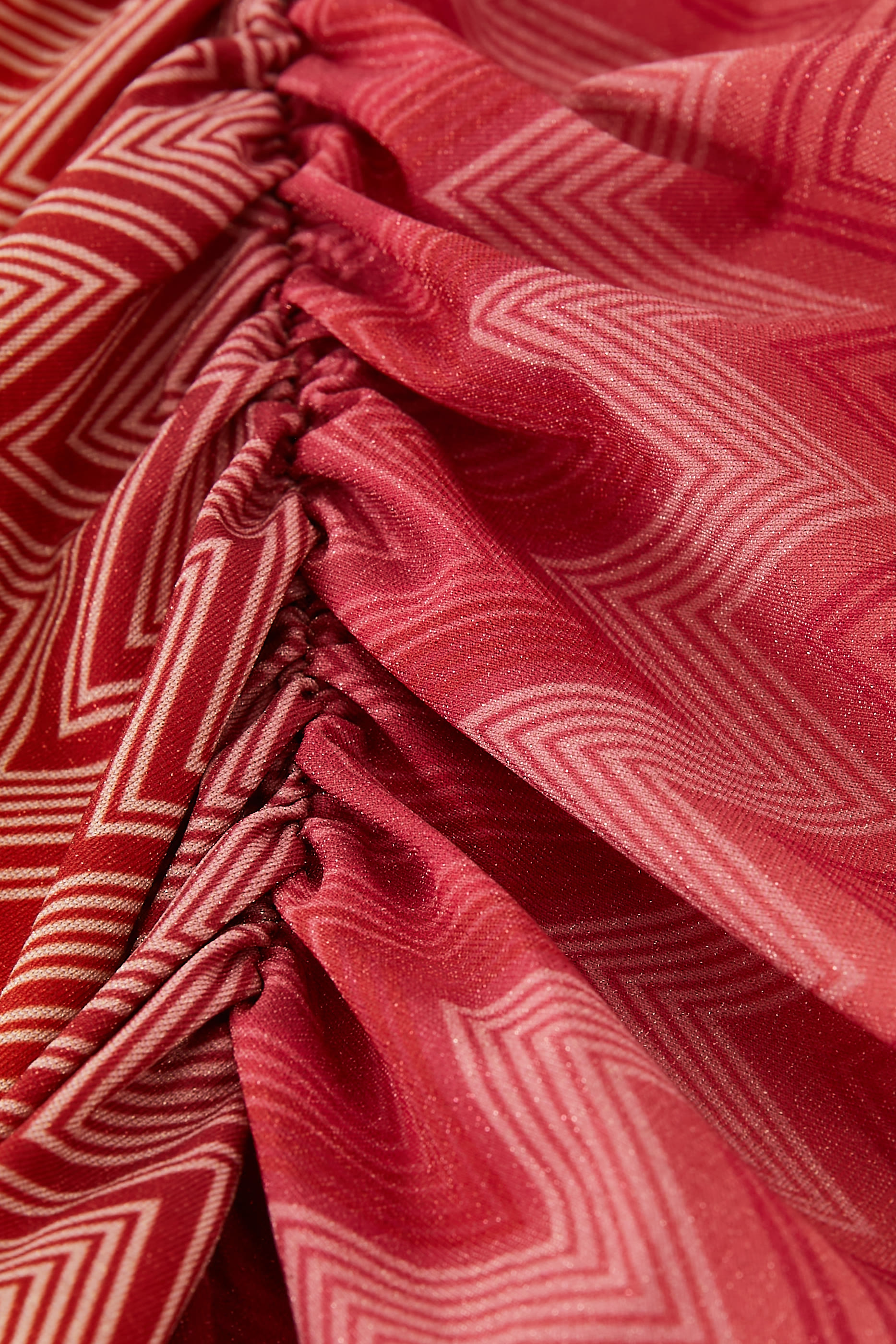 Mare Chevron Lycra Lurex Mini Skirt