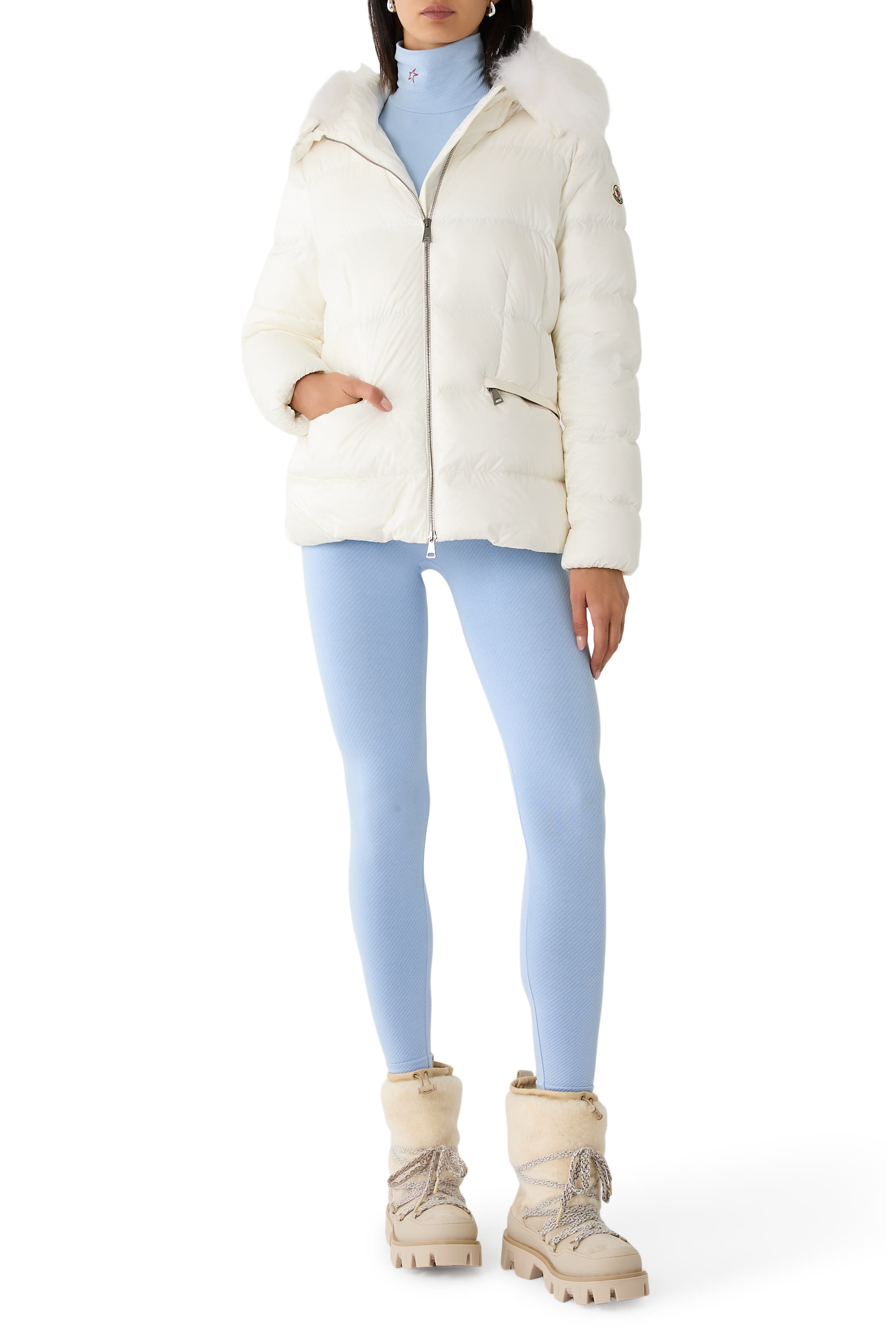 Boed Hooded Shearling-Trimmed Short Down Jacket