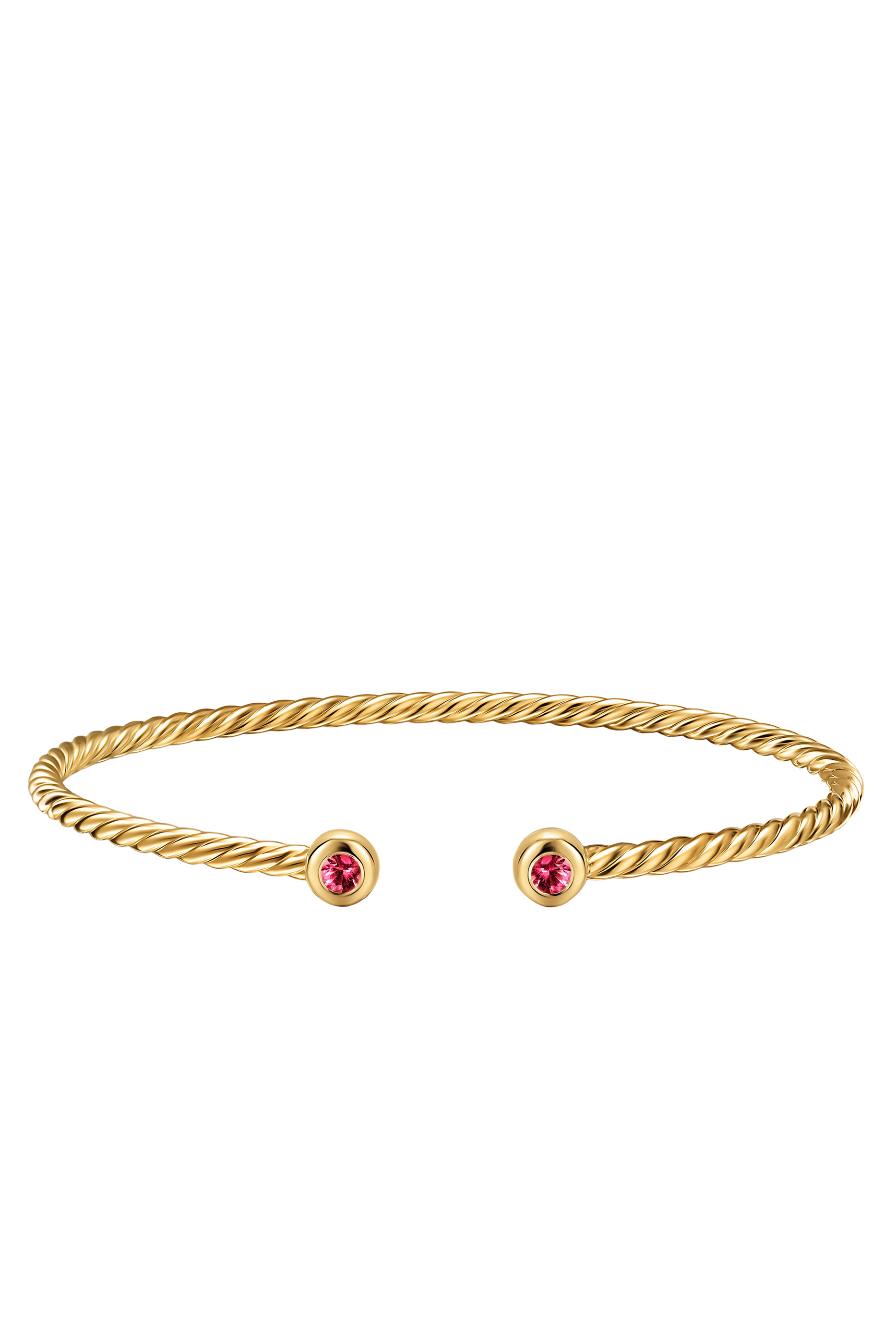 Cable Micro Cablespira Flex Round Bangle,  18K Yellow Gold with Ruby