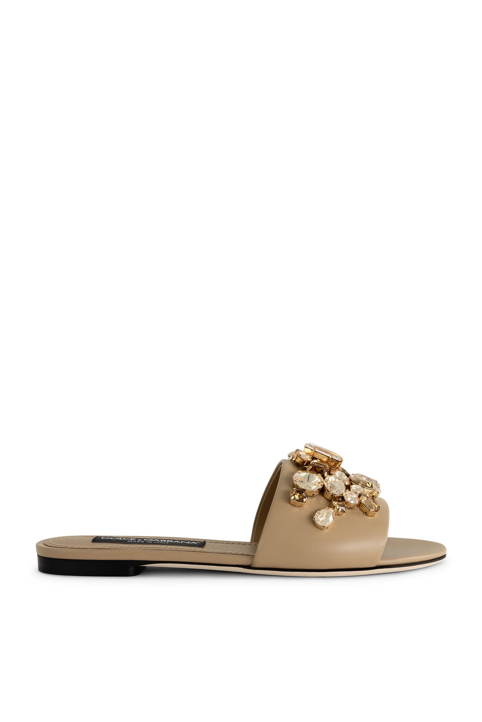 Bezel-Embellished Slide Sandals